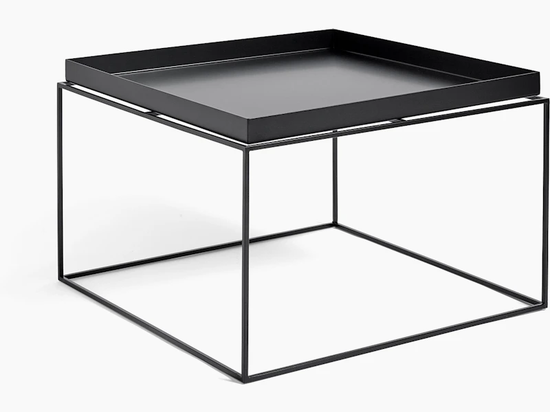 Black Tray Coffee Table, viewed at an angle.