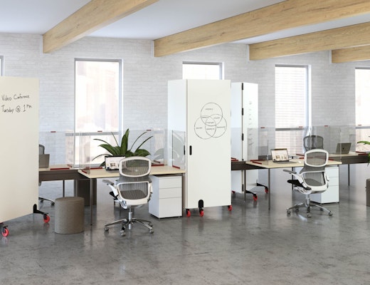 rockwell unscripted backdrop mobile markerboard wall collaboration whiteboard space delineation team storage workstation antenna workspaces power beam simple table antenna pedestal k. screen extend acyrlic desk screens generation by knoll work chair task