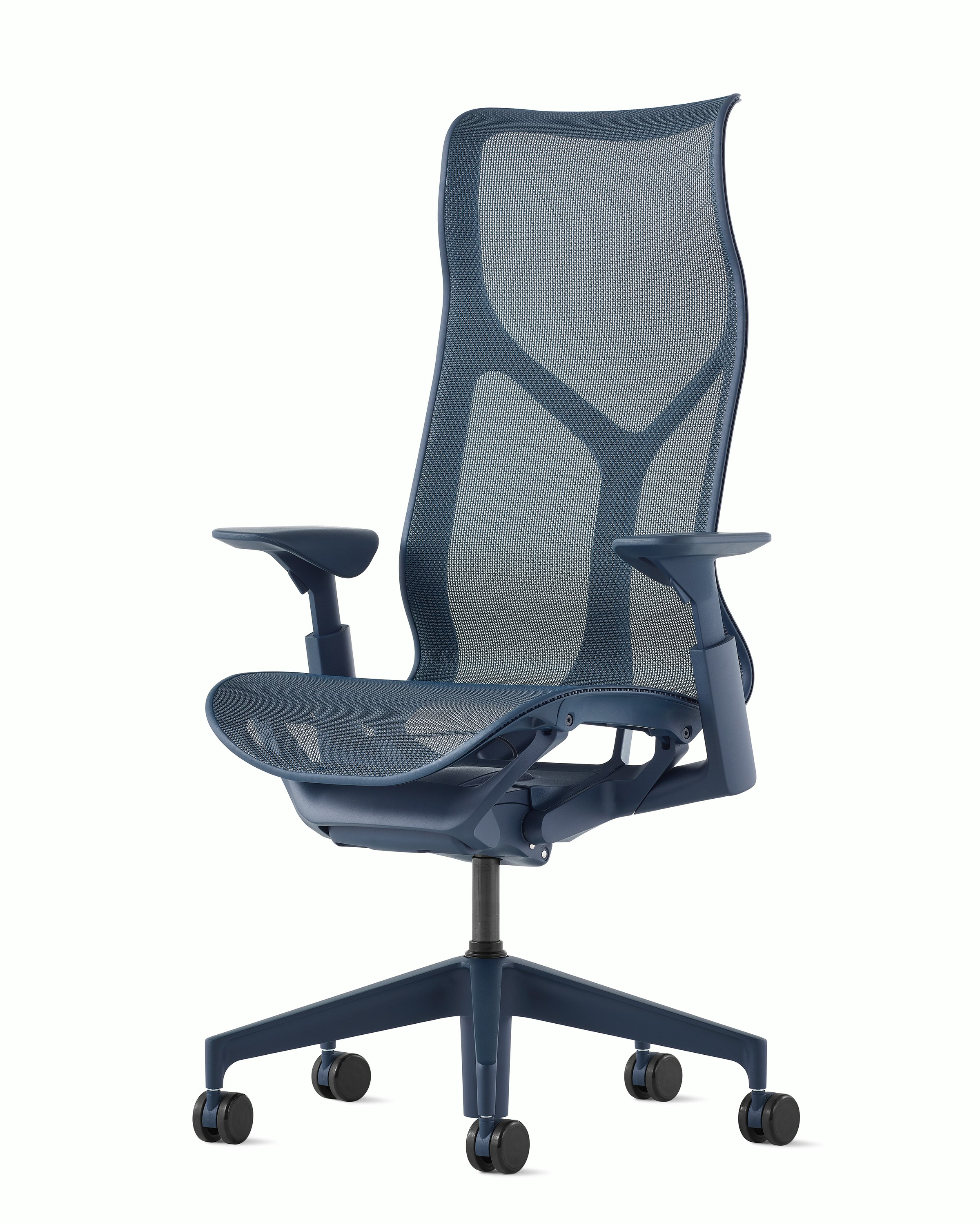 A nightfall high-back Cosm Chair with height adjustable arms.