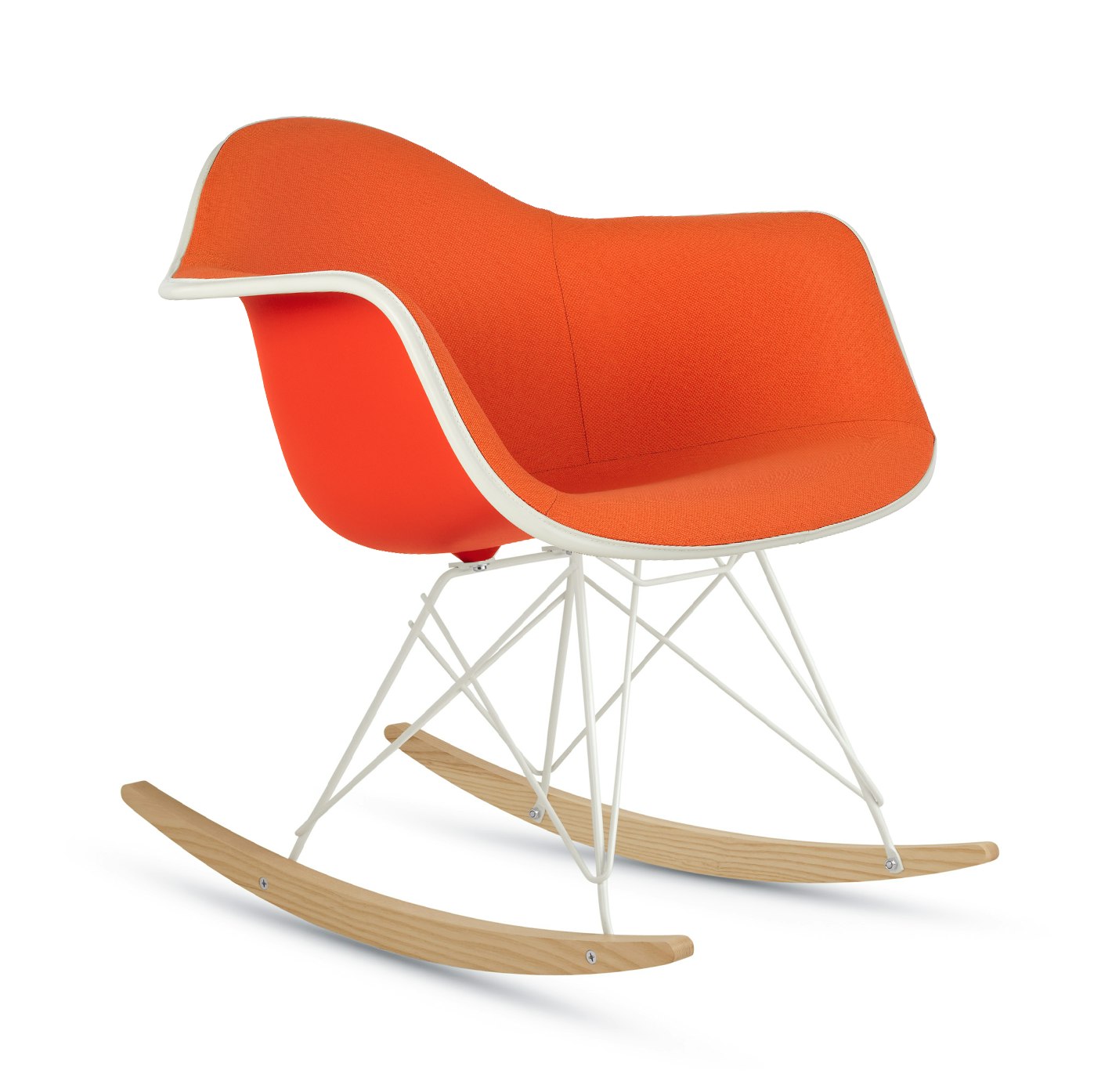 Eames Upholstered Molded Plastic Armchair,  Rocker Base