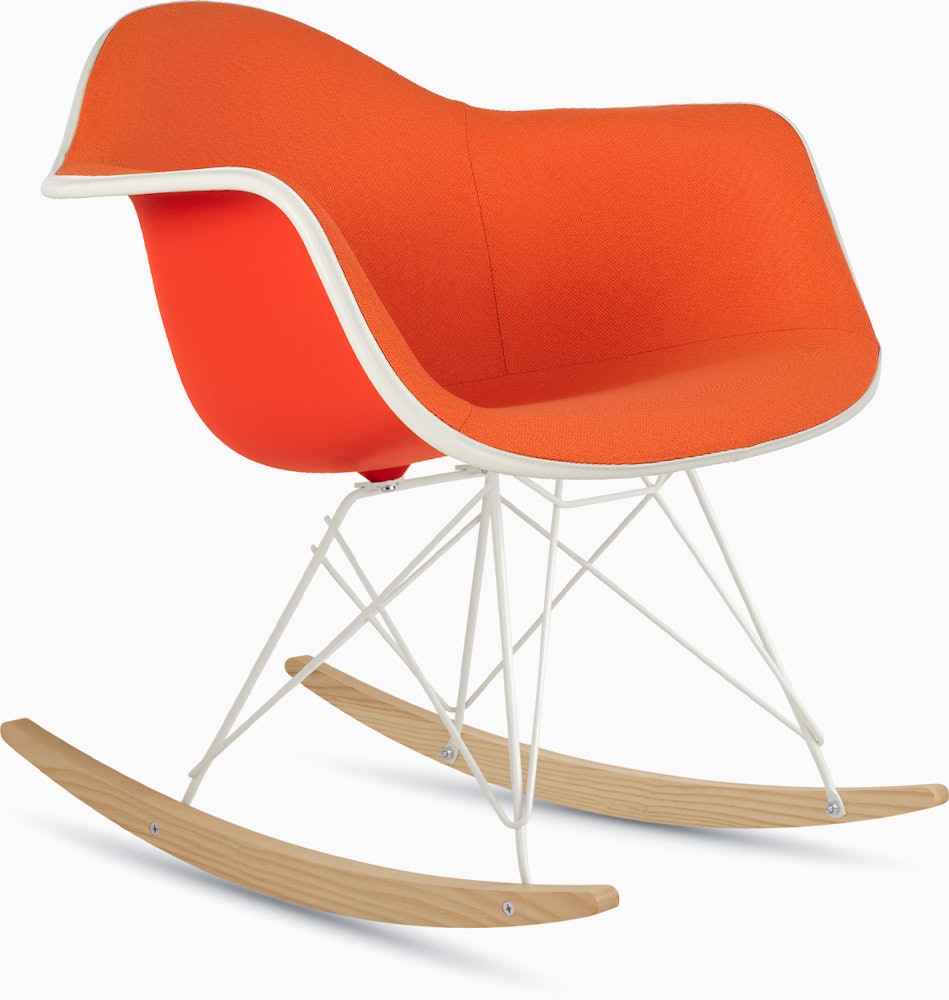 Eames Upholstered Molded Plastic Armchair,  Rocker Base
