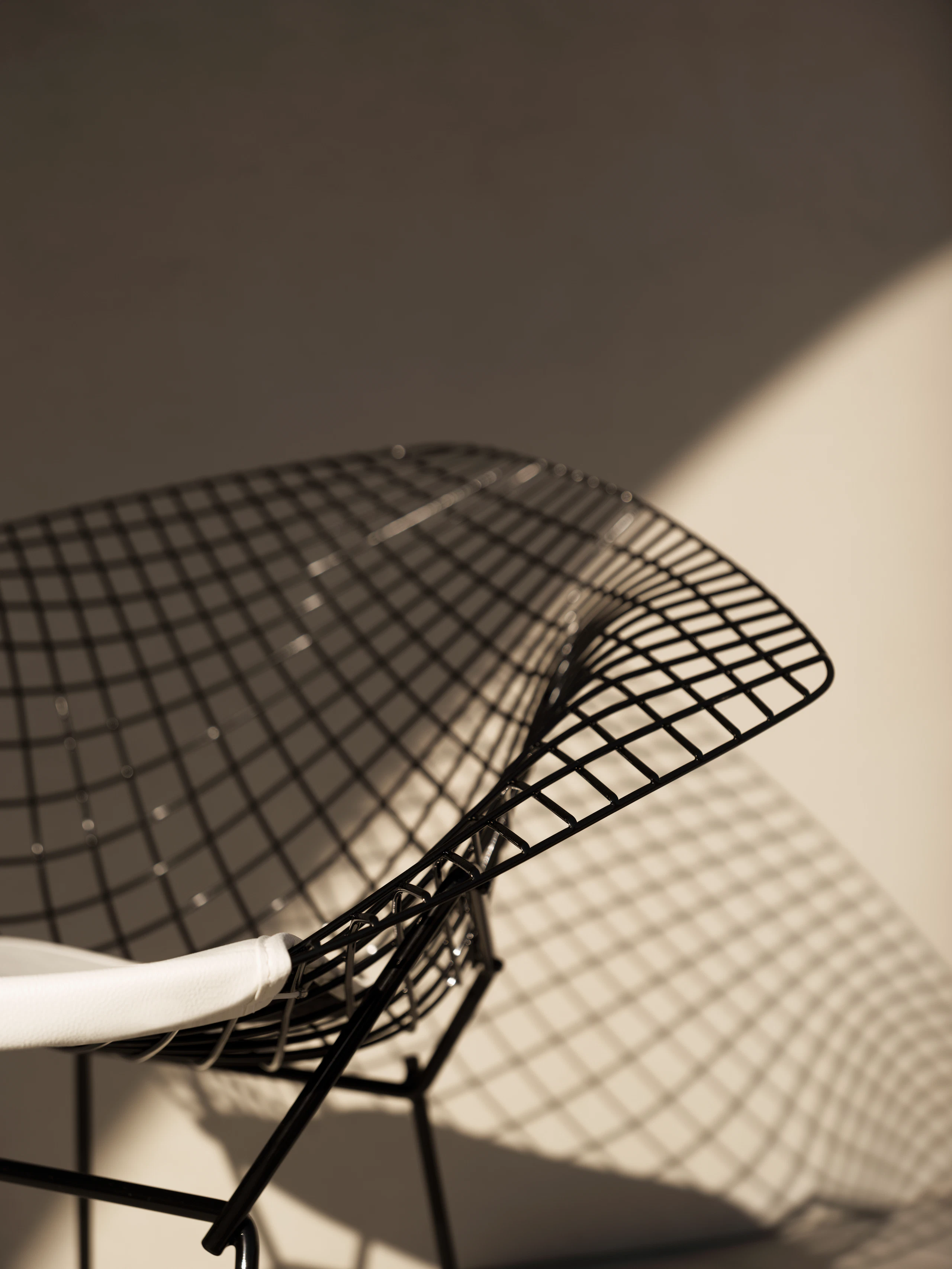 Bertoia Diamond Outdoor Lounge Chair in black and white