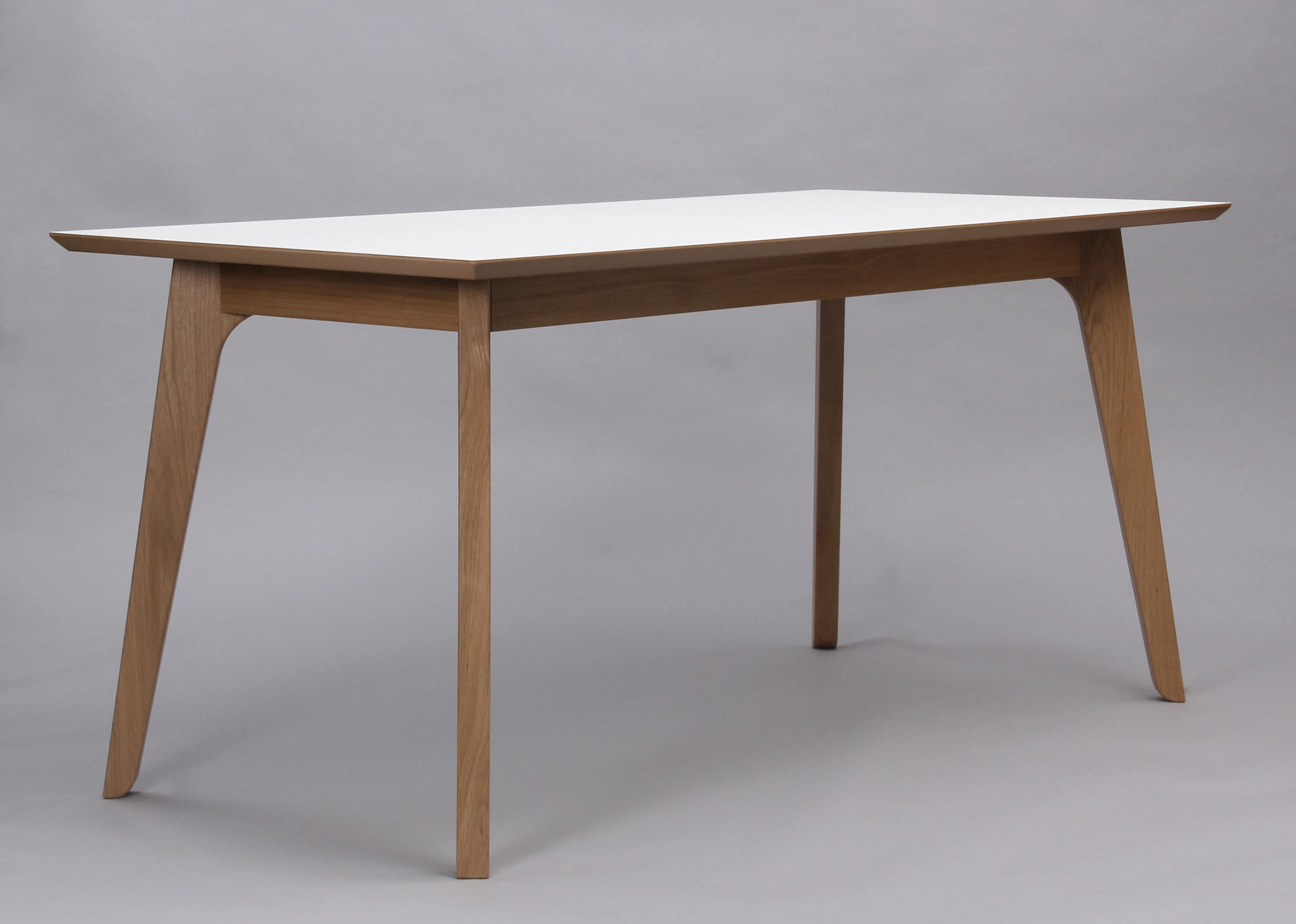 An angled view of a white Dalby Conference Table.
