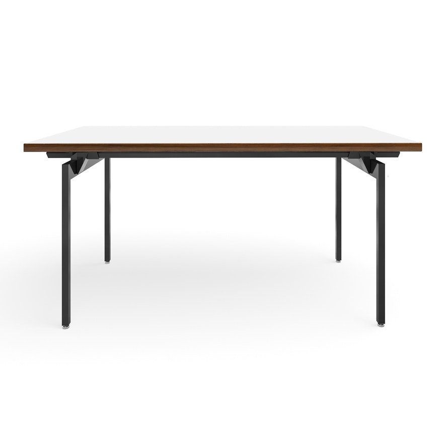 Antenna Desk, Jet Black, Light Walnut, White Top