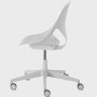 Side view of a light grey armless Zeph chair.