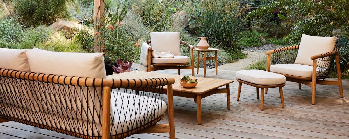 Crosshatch Outdoor Ottoman