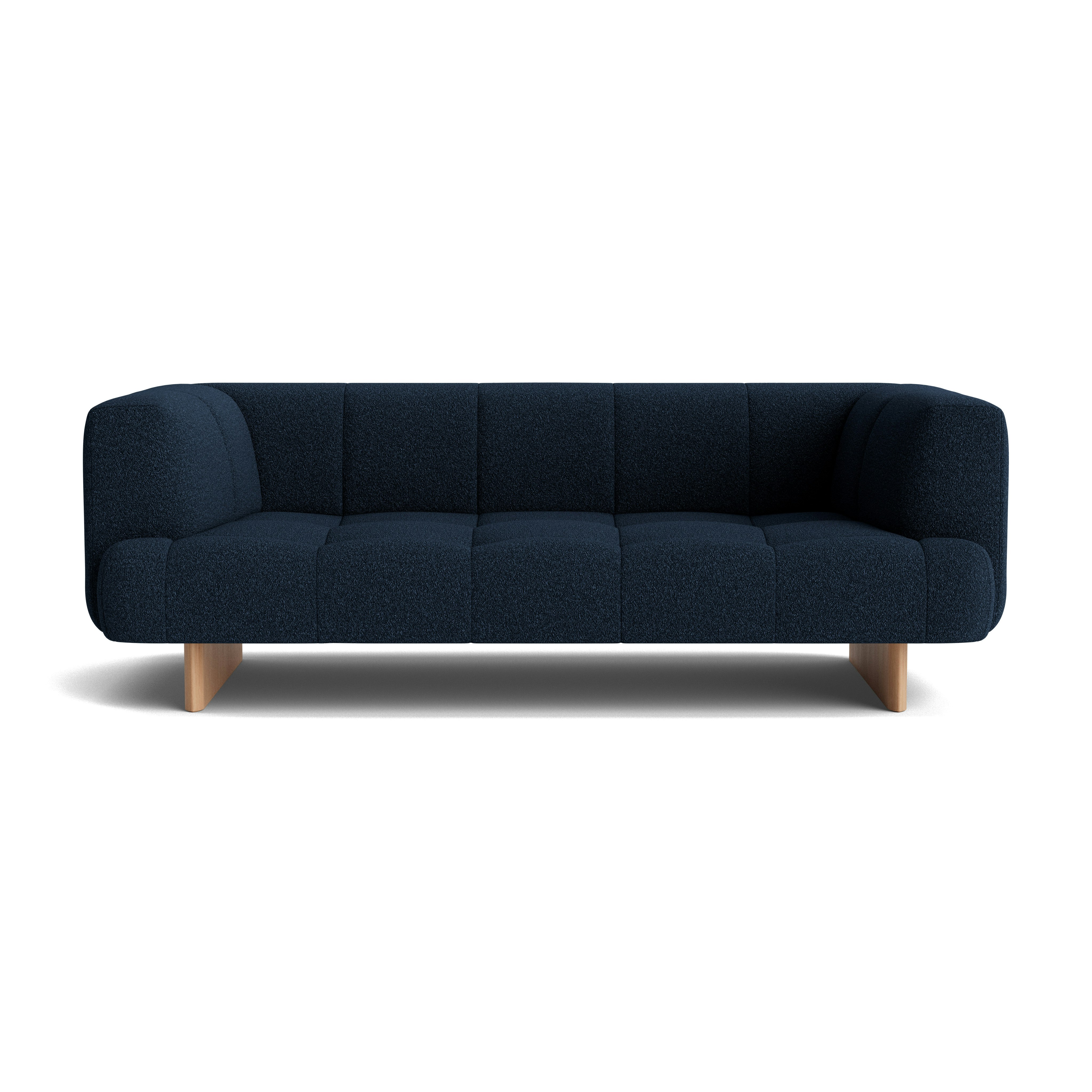 Quilton Lift Sofa - 2-Seat Sofa, Flamiber, Dark Blue, Lacquered Oak