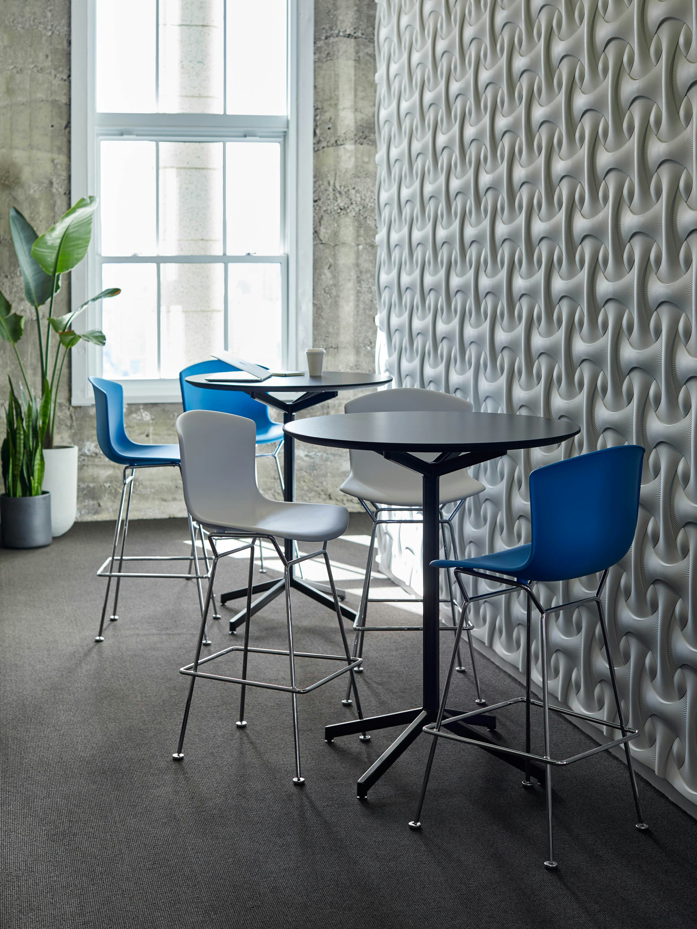 pixel column leg table bar height bertoia molded shell barstool san francisco showroom