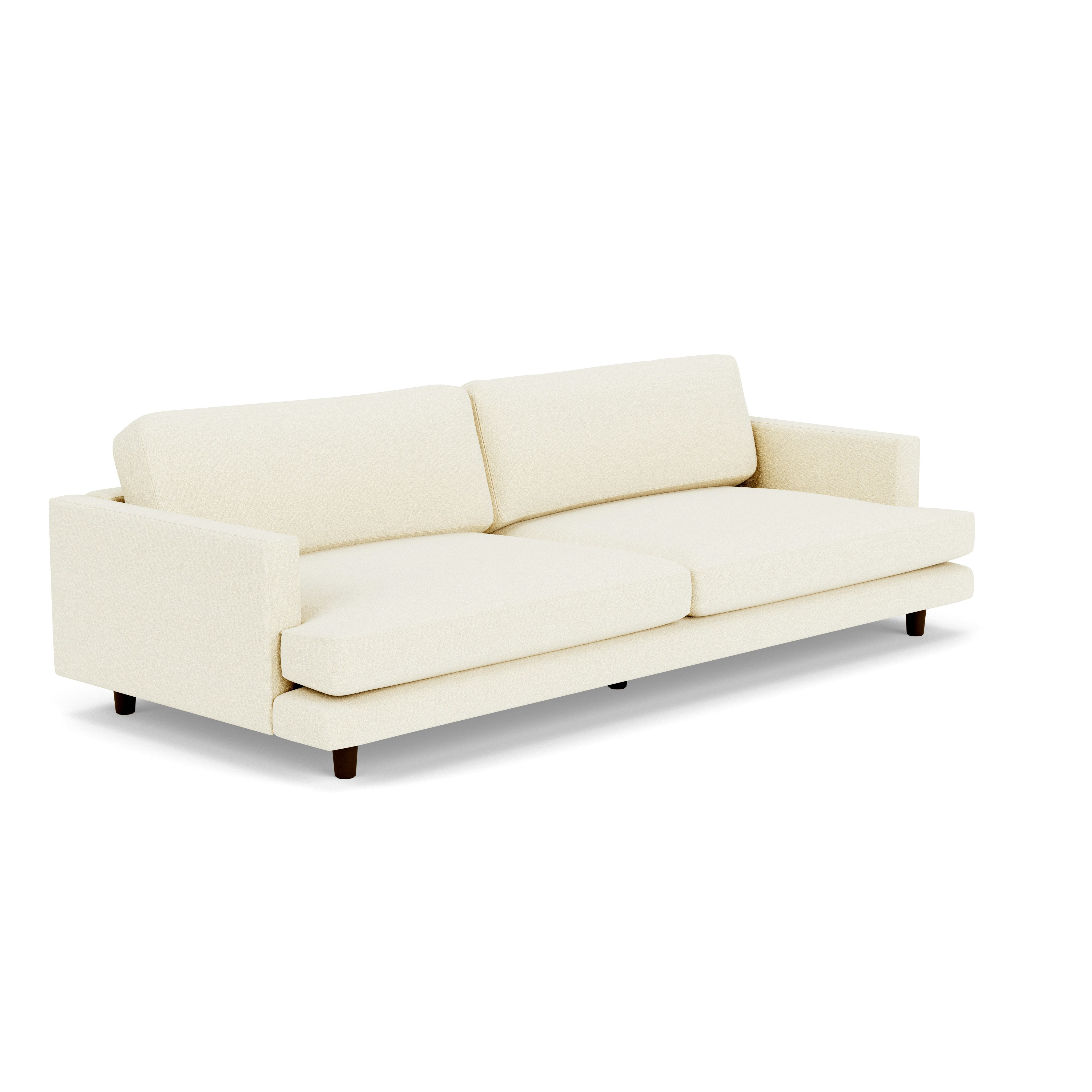 D'Urso Sofa - Knoll Boucle, Pearl, Burnt Walnut on Oak