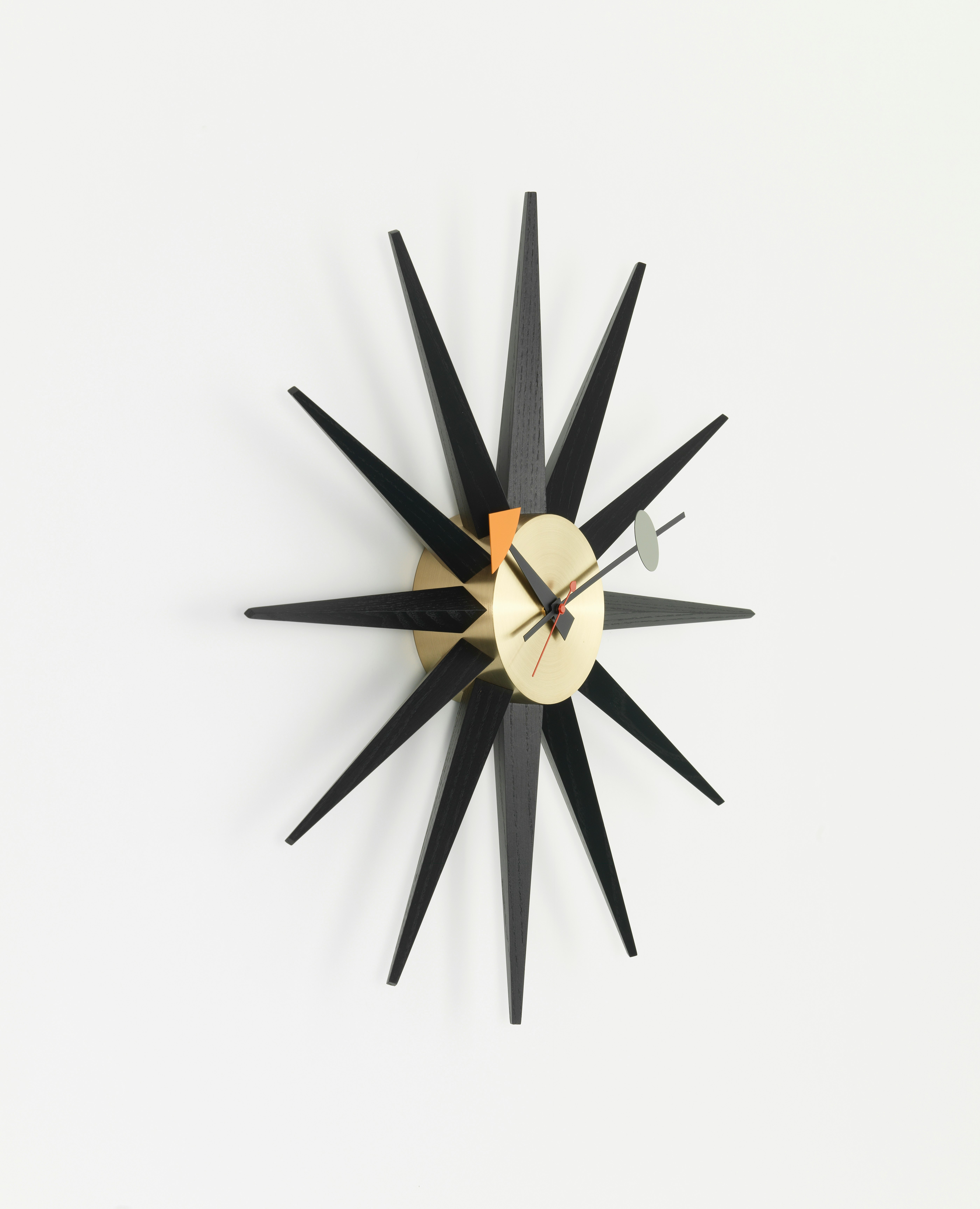 Nelson Sunburst Clock - Black / Brass