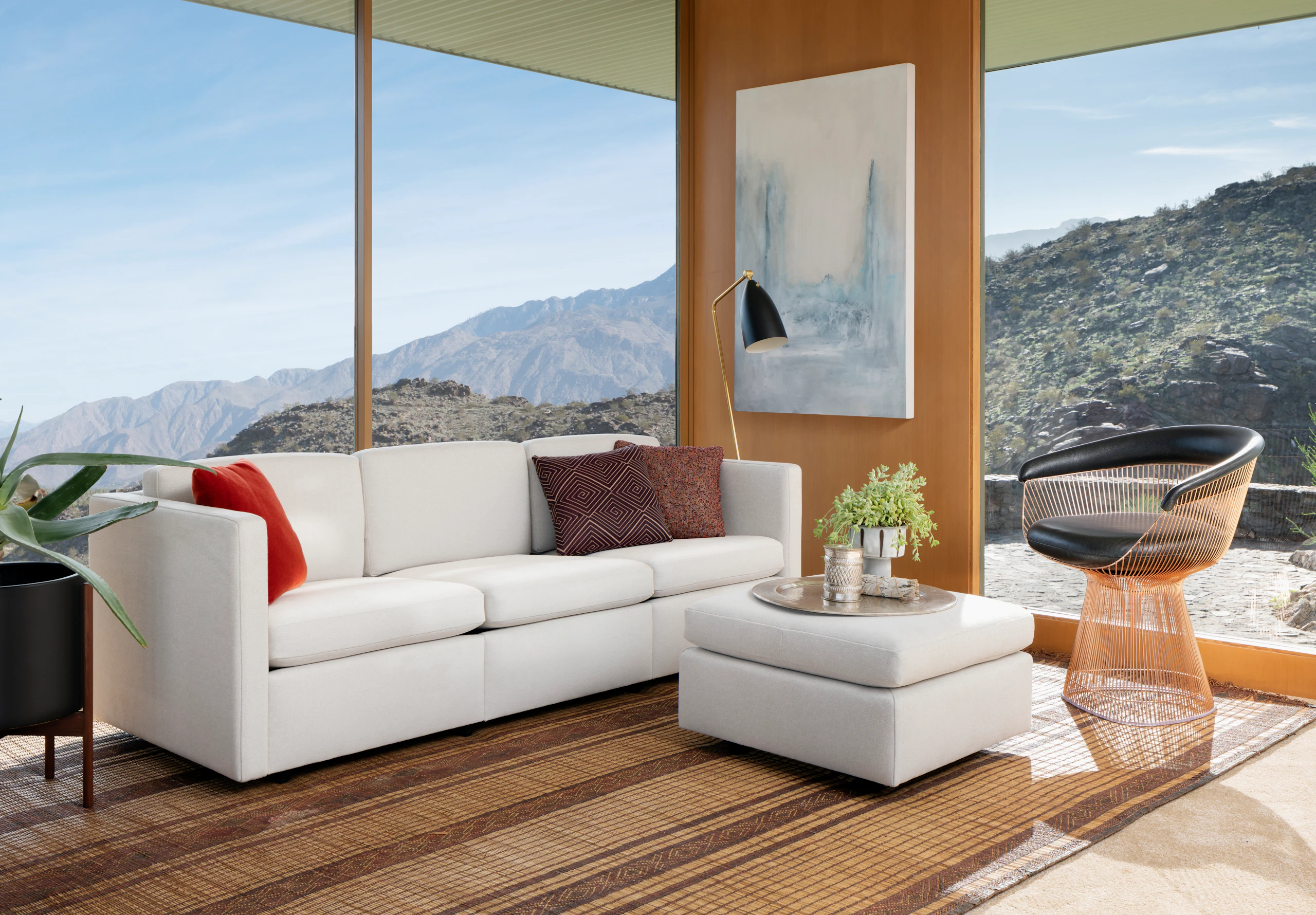 pfister sofa ottoman platner arm chair gold metallics knollstudio living room lounge