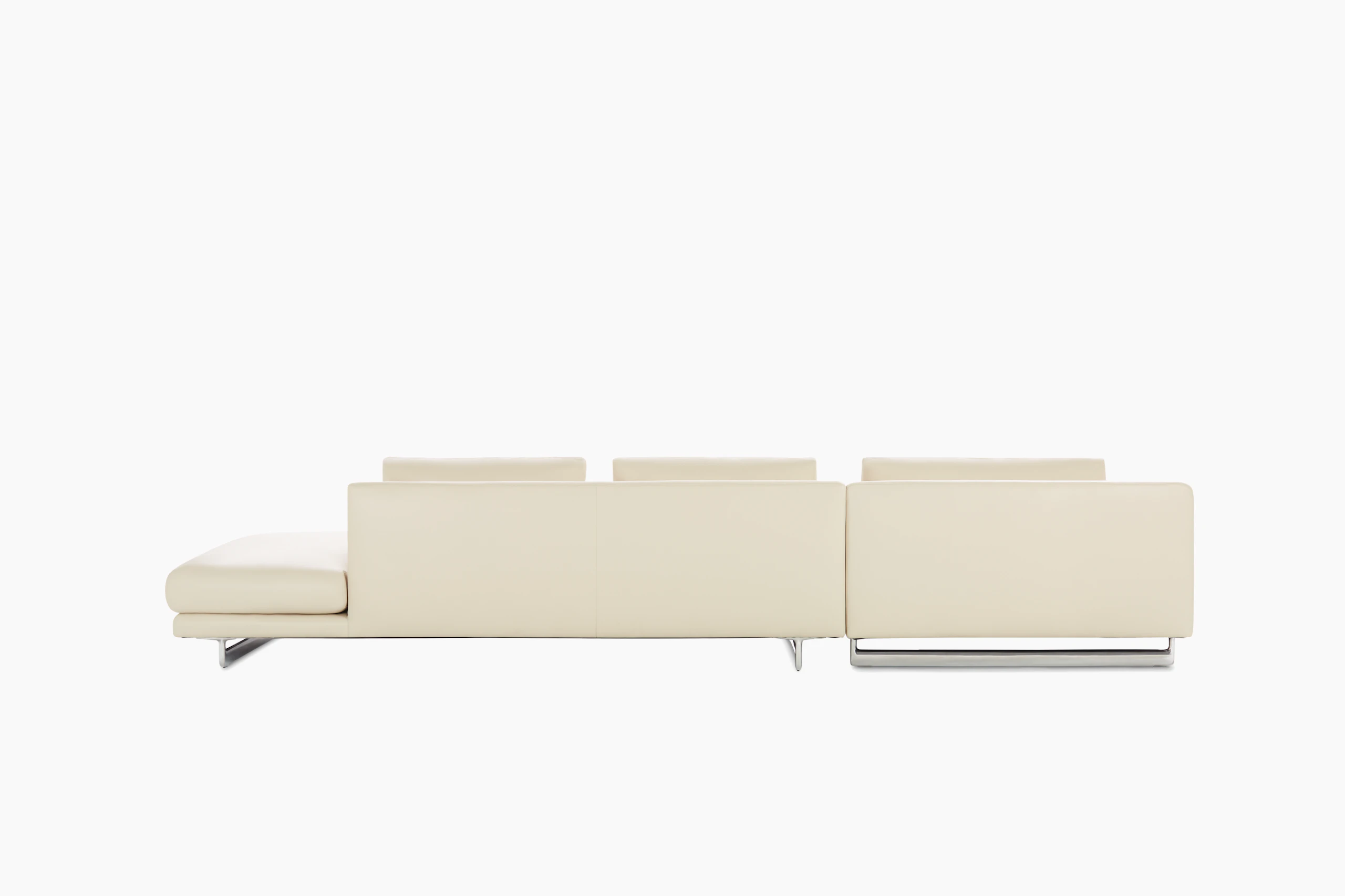 A gesso Lecco Open Sectional with Chaise viewed from the back