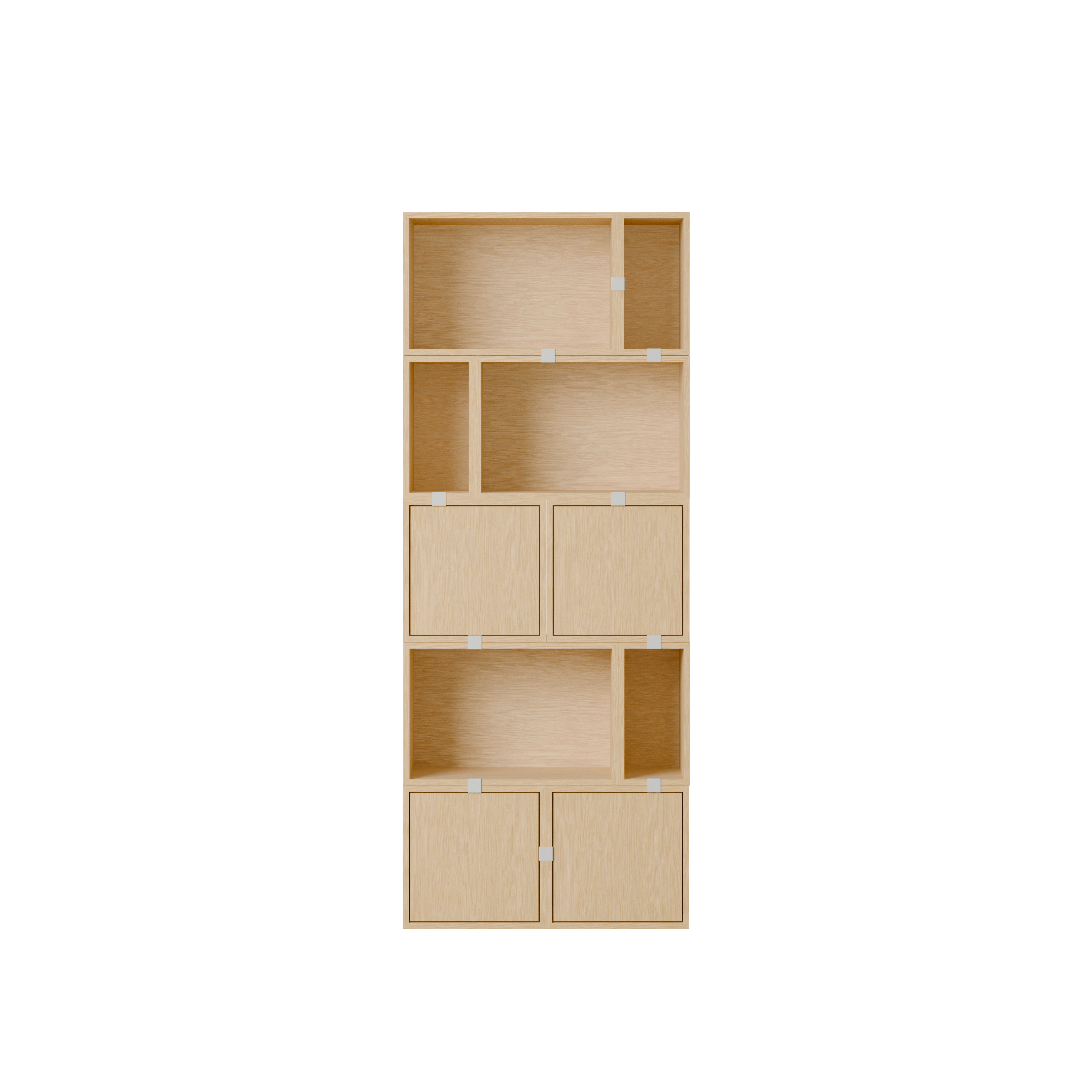 Stacked Storage Bookcase - Configuration 8,  Oak,  No Base