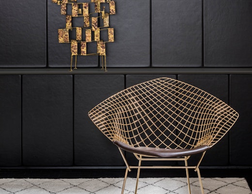 Bertoia Diamond Chair in Gold harry bertoia gold 50th anniversary 18k