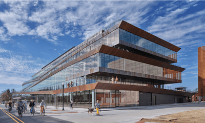 An exterior view of the Ledger office space in Bentonville, Arkansas