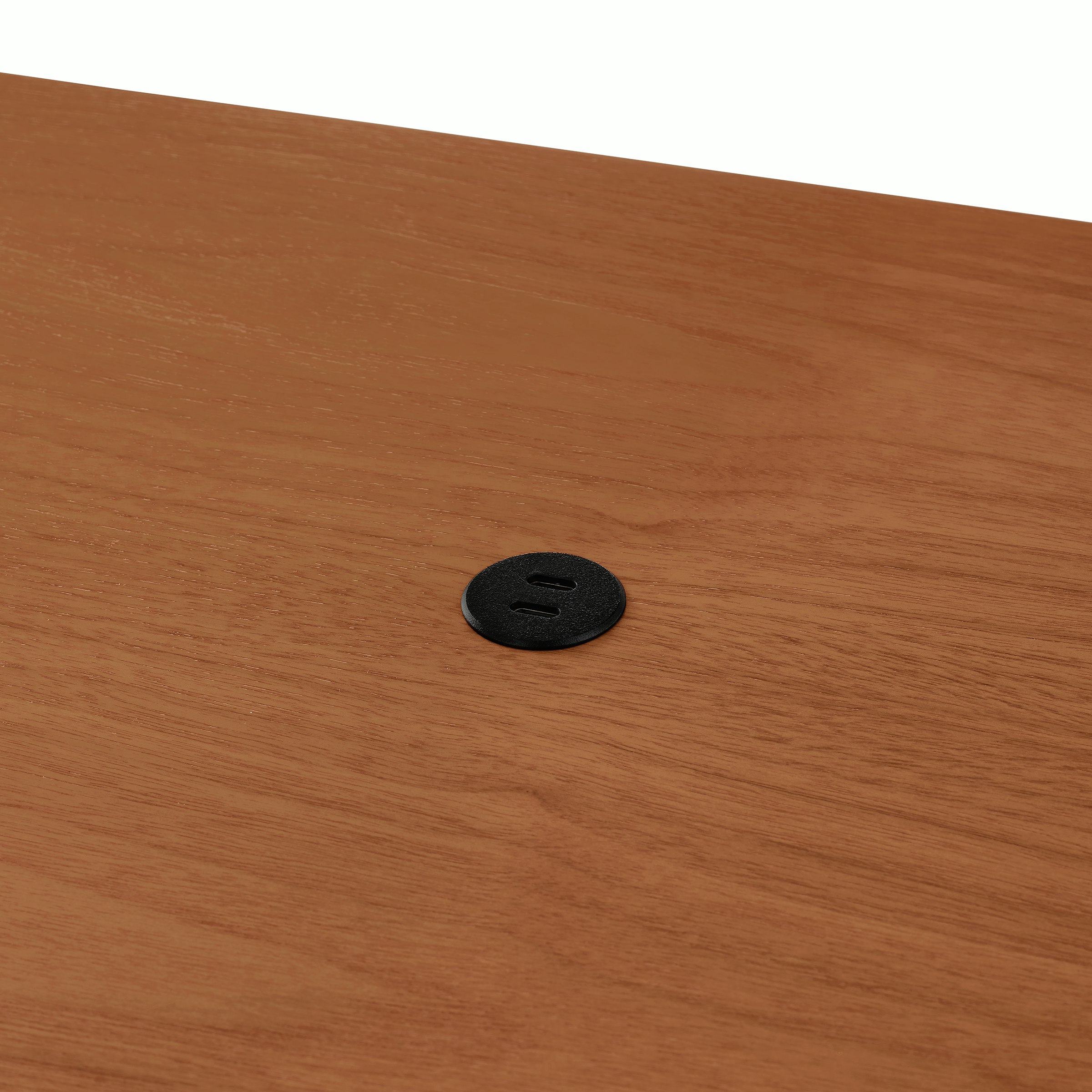 Surface-integrated dual port USB-C power solution shown in black.