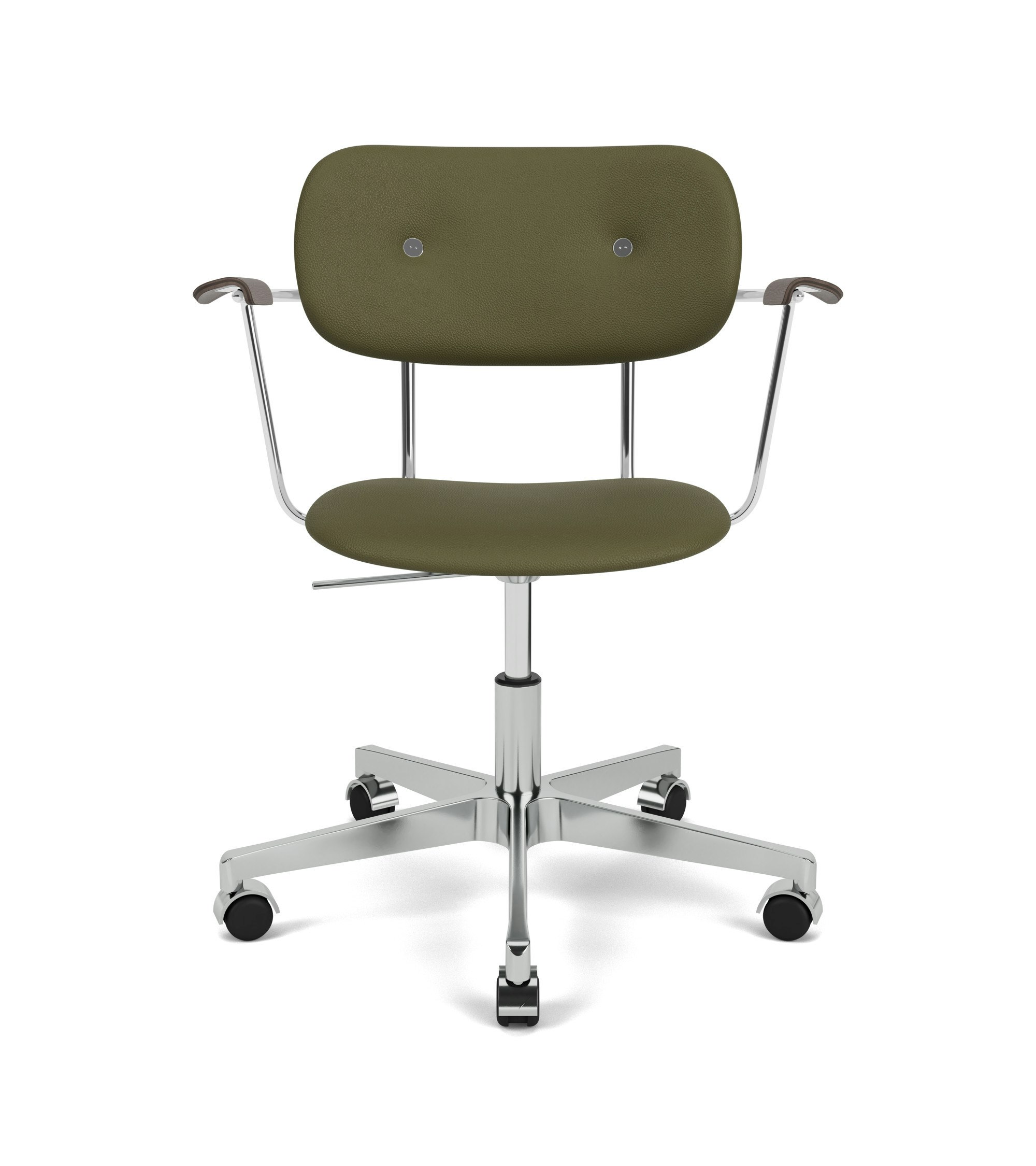 Co Veneer Task Chair in green and aluminum