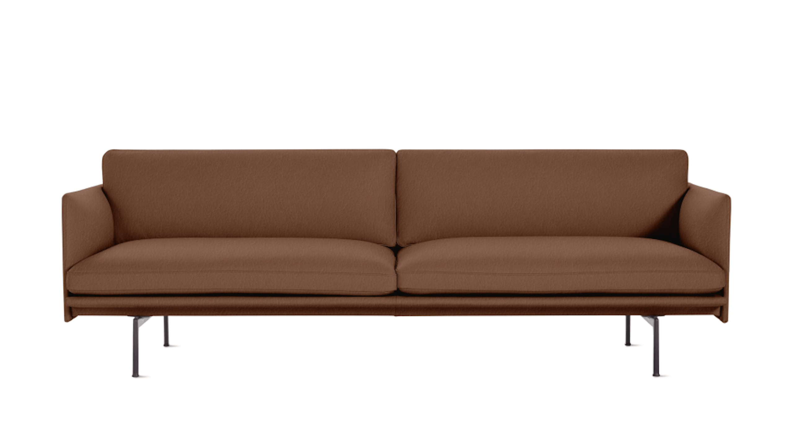 A brown Outline Sofa by Muuto