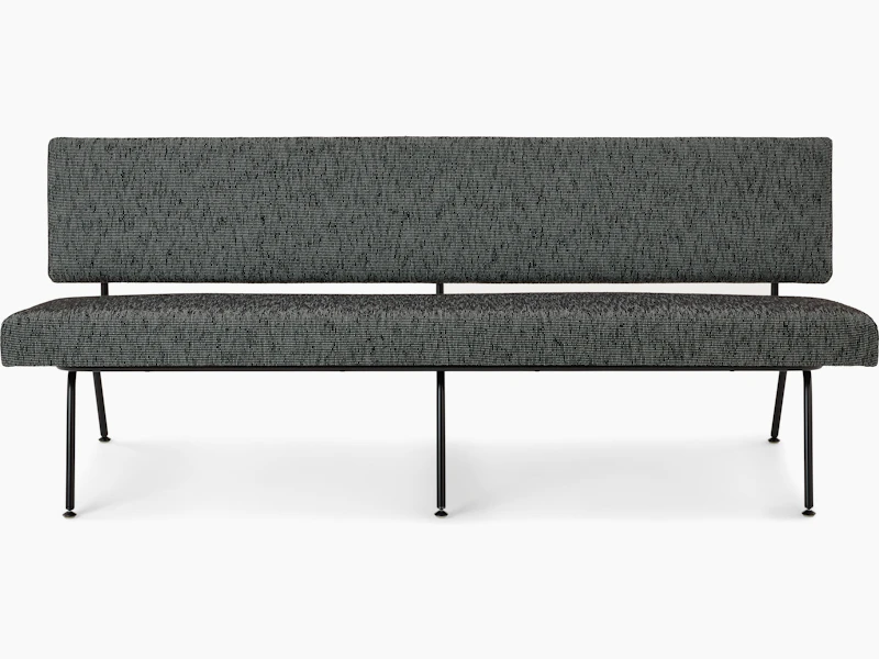 A front view of a Florence Knoll Model 33 sofa.