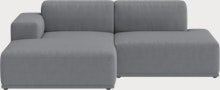 Connect Soft Sectional - Left Chaise Sectional,  2 Seater,  Ocean,  Asphalt