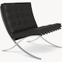 Barcelona Chair -  Acqua Leather, Black Sea
