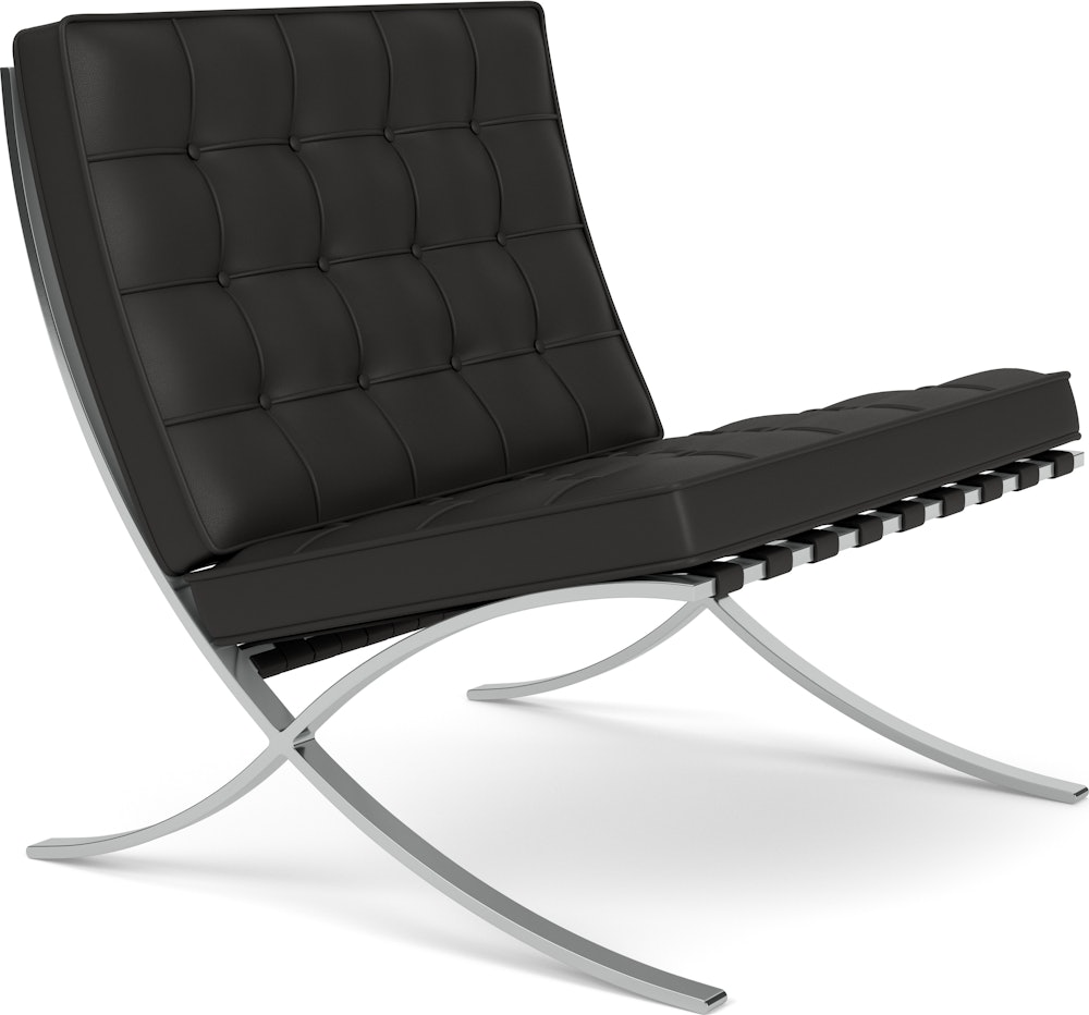 Barcelona Chair -  Acqua Leather, Black Sea