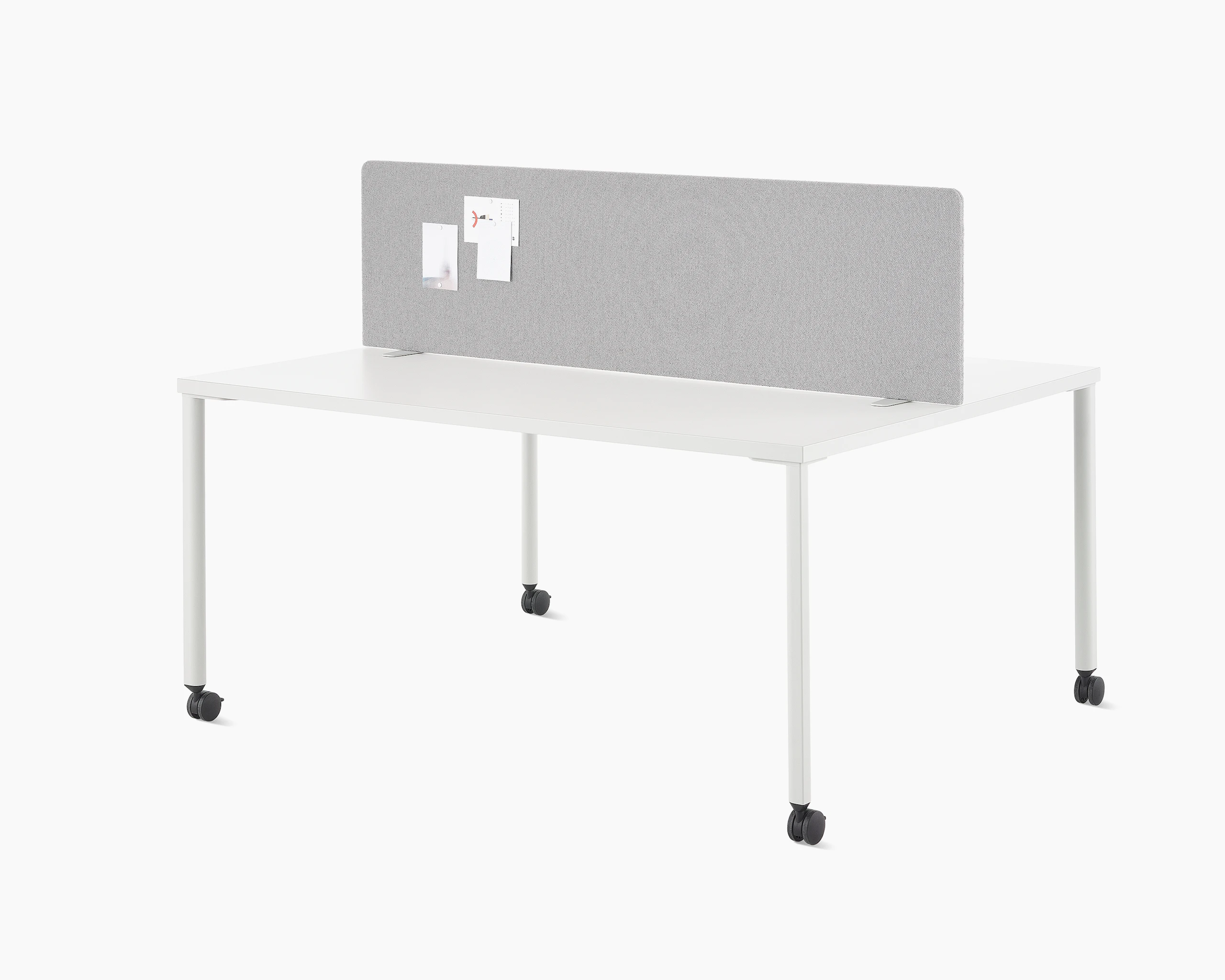 Grey OE1 Movable Screen on a white OE1 Project Table.