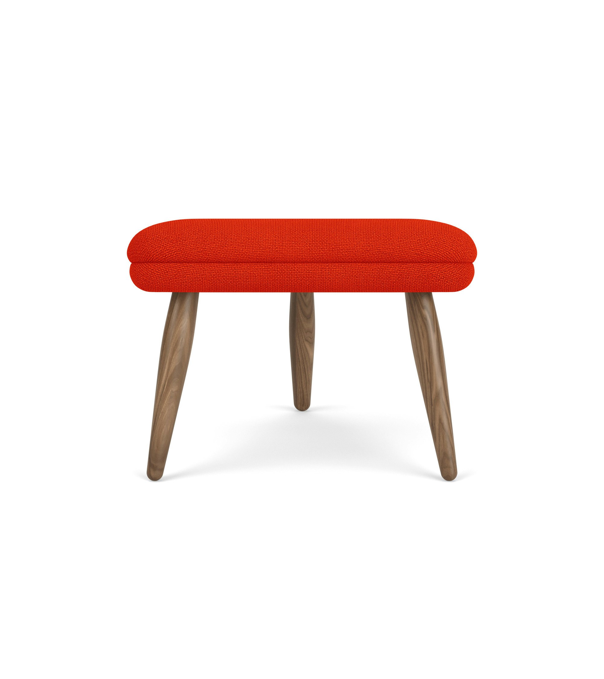 Oda Ottoman in  Walnut,  Hallingdal 65,  Red