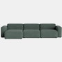 Mags SL Sectional with Wide Chaise - Left, Pecora, Green