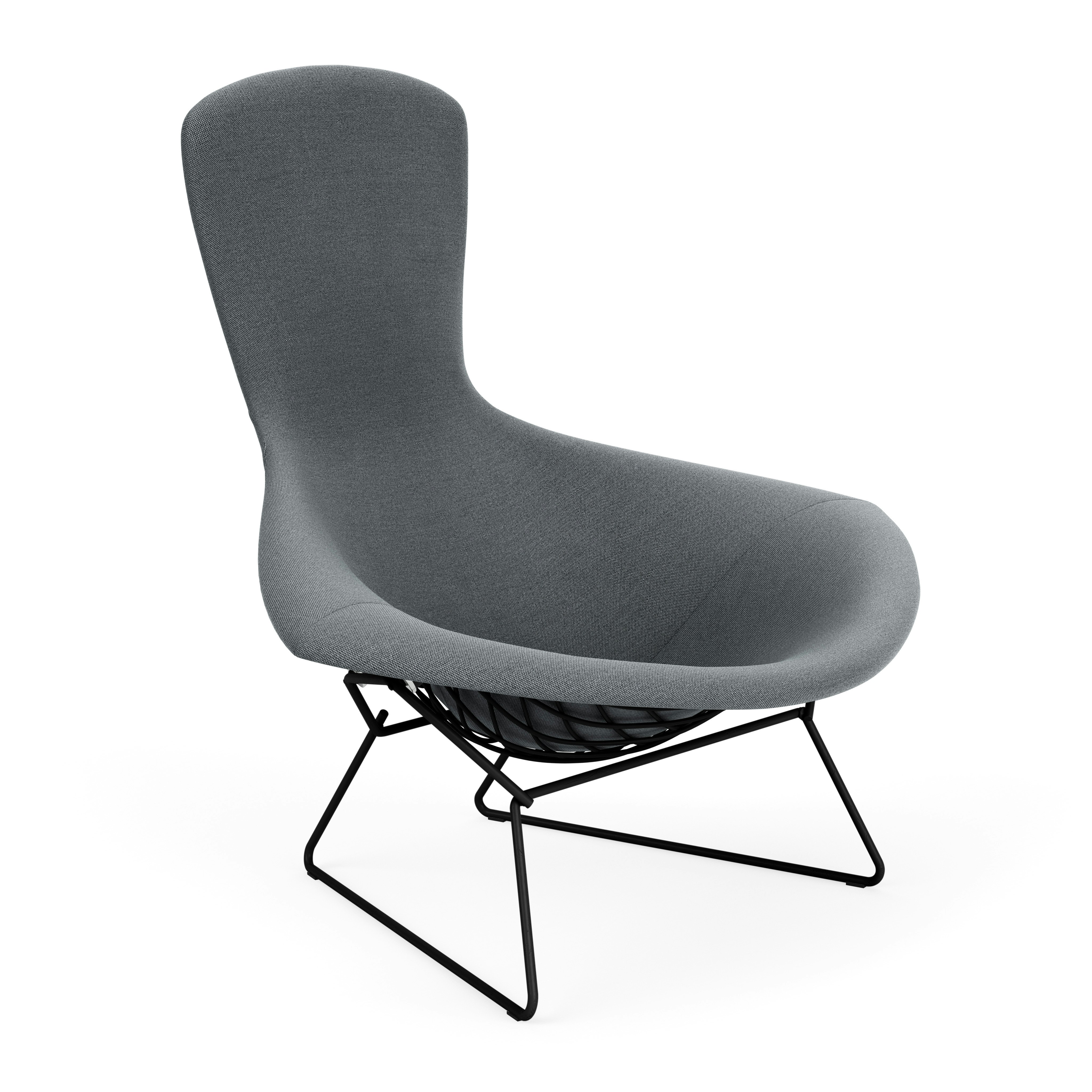 Bertoia Bird Lounge Chair, Black, Full Cover, Hourglass, Iron