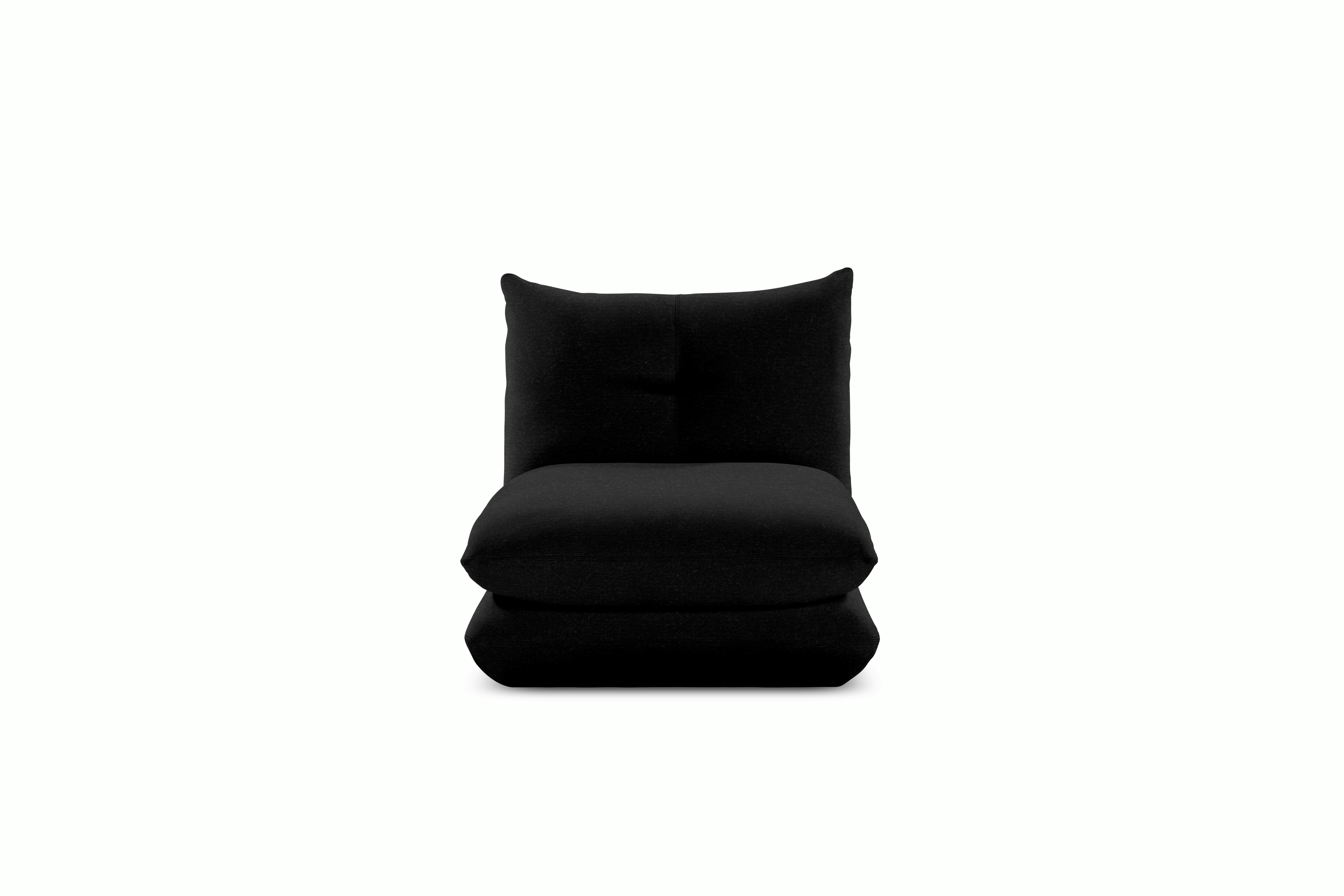 Pillo Armless Seat Module - Standard or Deep Iseo  Black