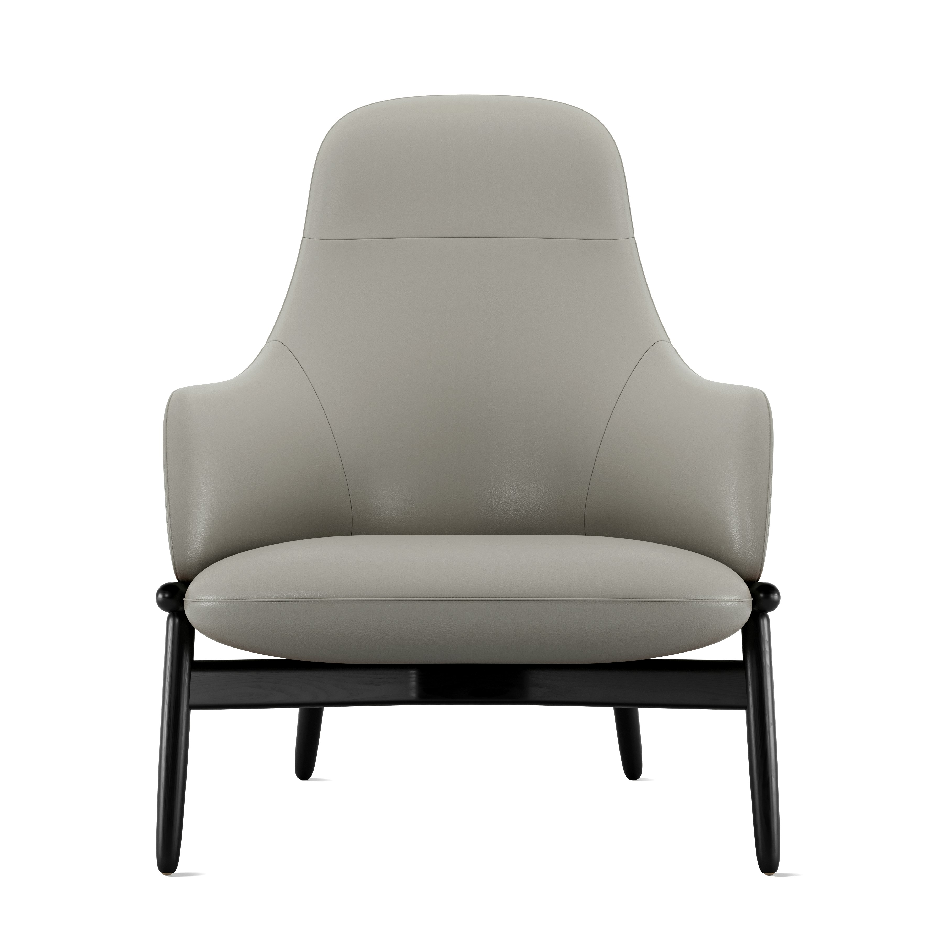 ReFrame Lounge Chair - High Back,  Prone Leather,  Script,  Ebony Ash