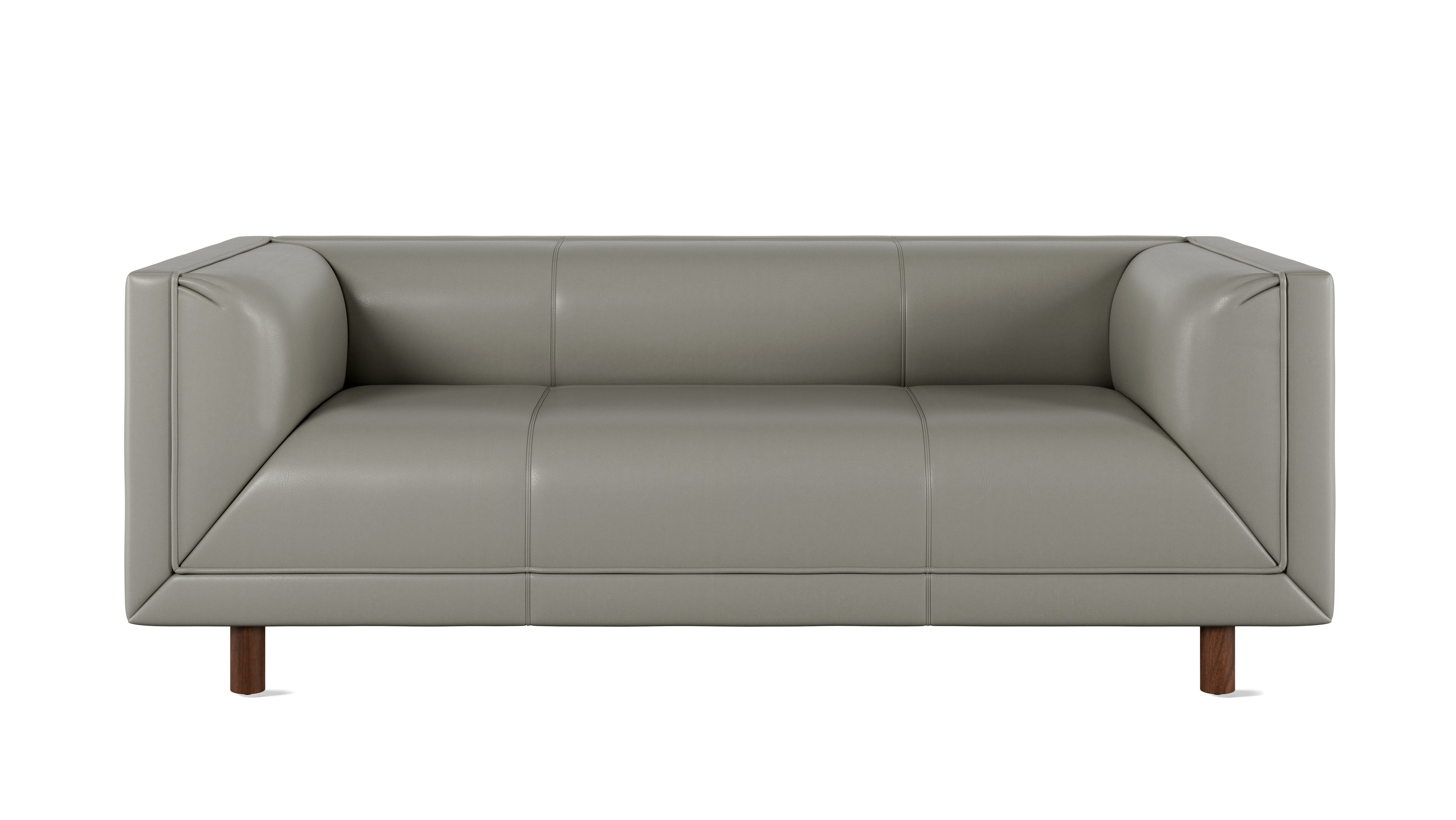 Rolled Arm Sofa 72,  Prone Leather,  Script,  Walnut