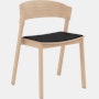 Cover Chair - Side Chair, Refine Leather Black, Oak Base