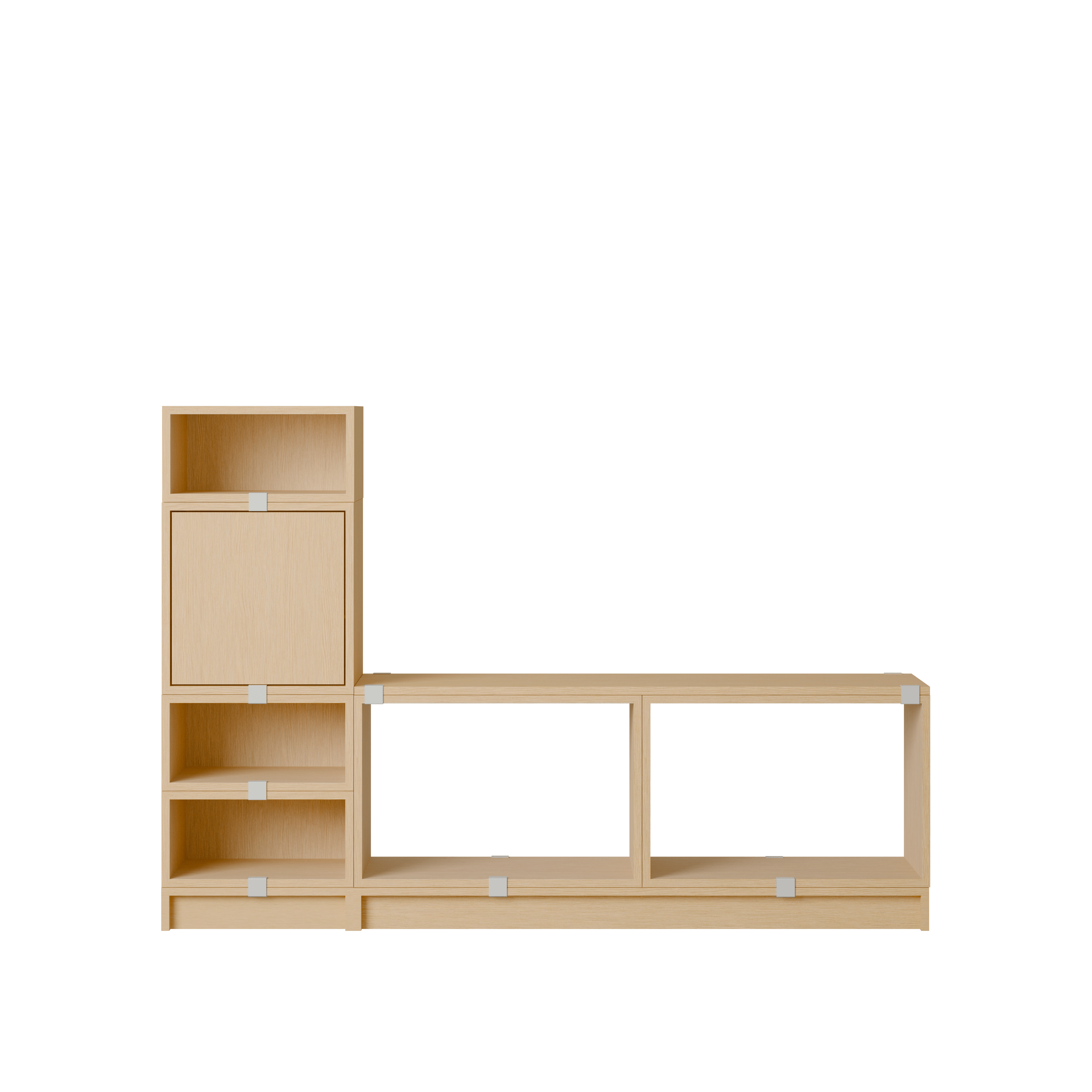 Stacked Hallway Storage - Configuration 1,  Oak,  Plinth