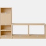 Stacked Hallway Storage - Configuration 1,  Oak,  Plinth