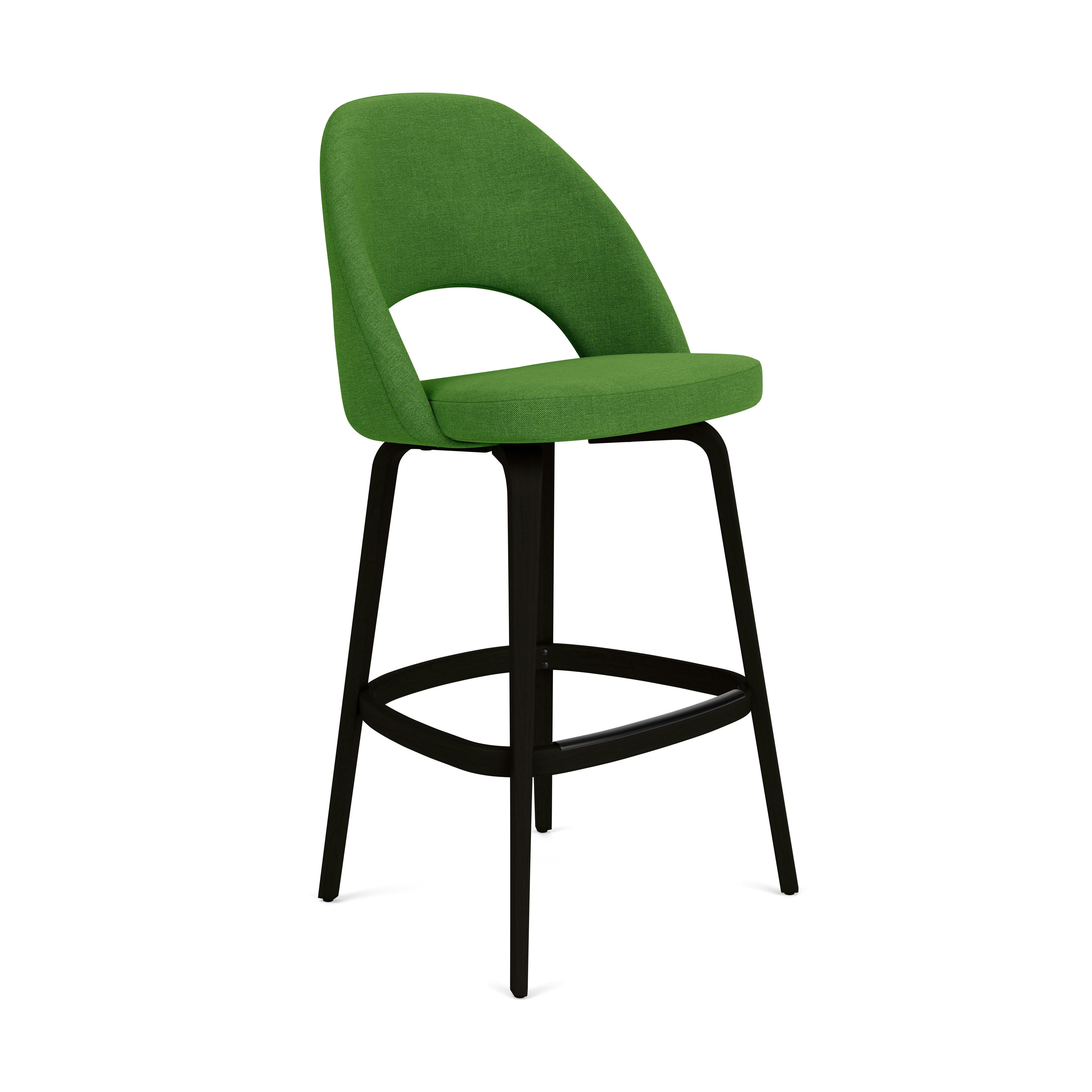 Saarinen Executive Stool - Bar Height, Crossroad, Leaf, Ebonized Walnut