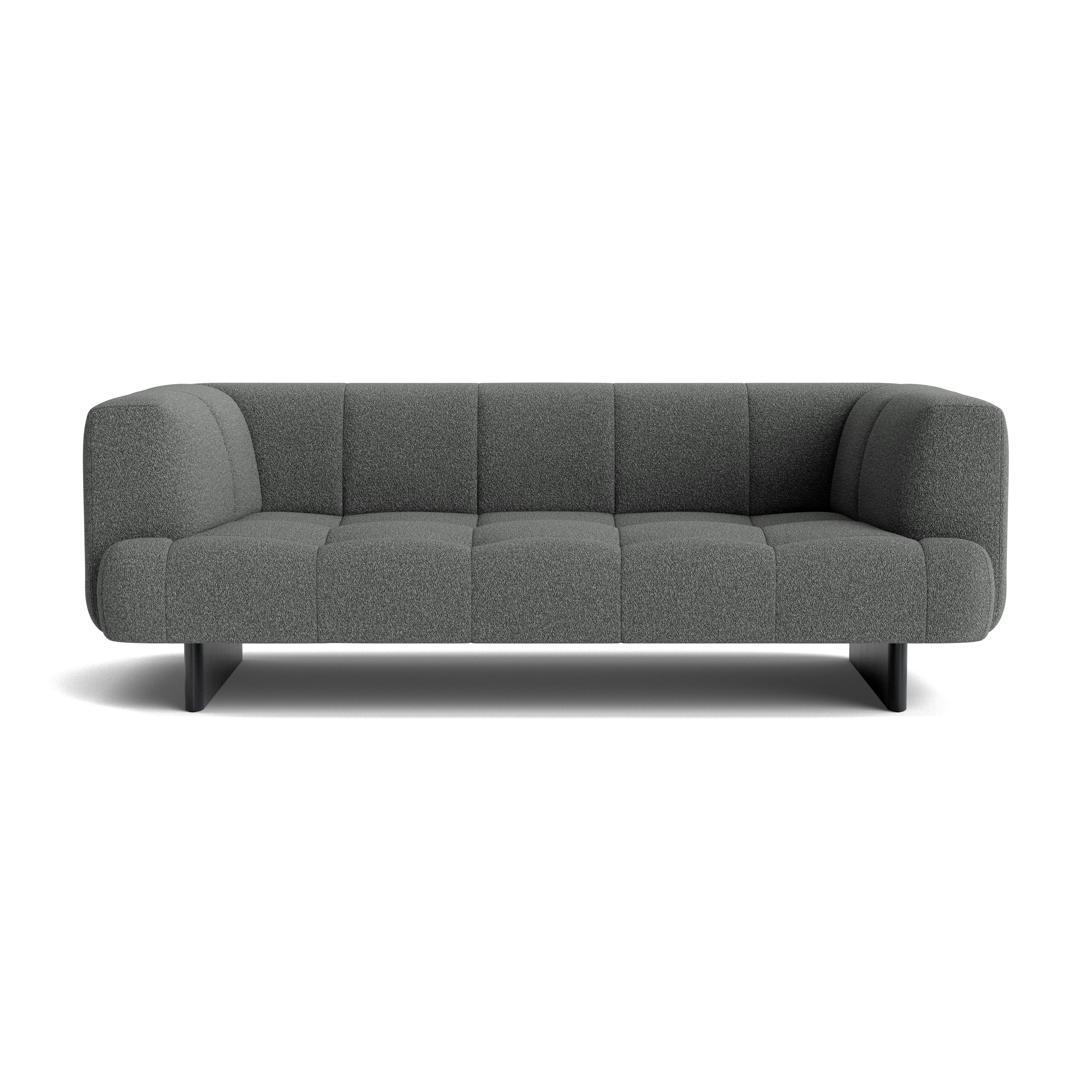 Quilton Lift Sofa - 2-Seat Sofa, Flamiber, Charcoal, Black Lacquered Oak