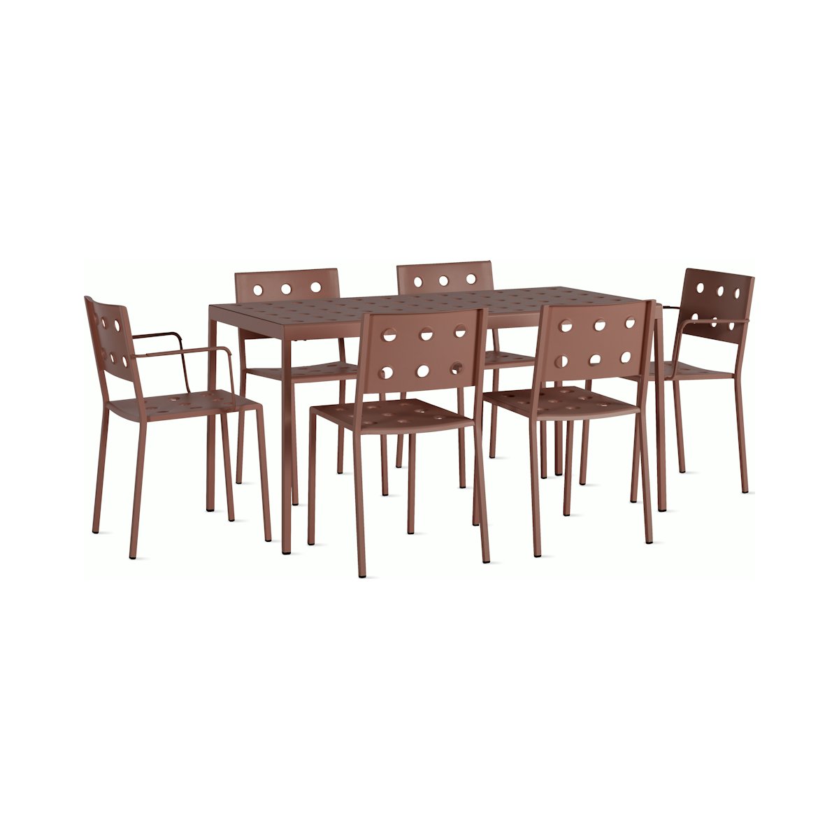 Balcony Dining Set, Small Table, 4 Side Chairs & 2 Armchairs