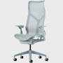 A glacier high-back Cosm Chair with height adjustable arms.