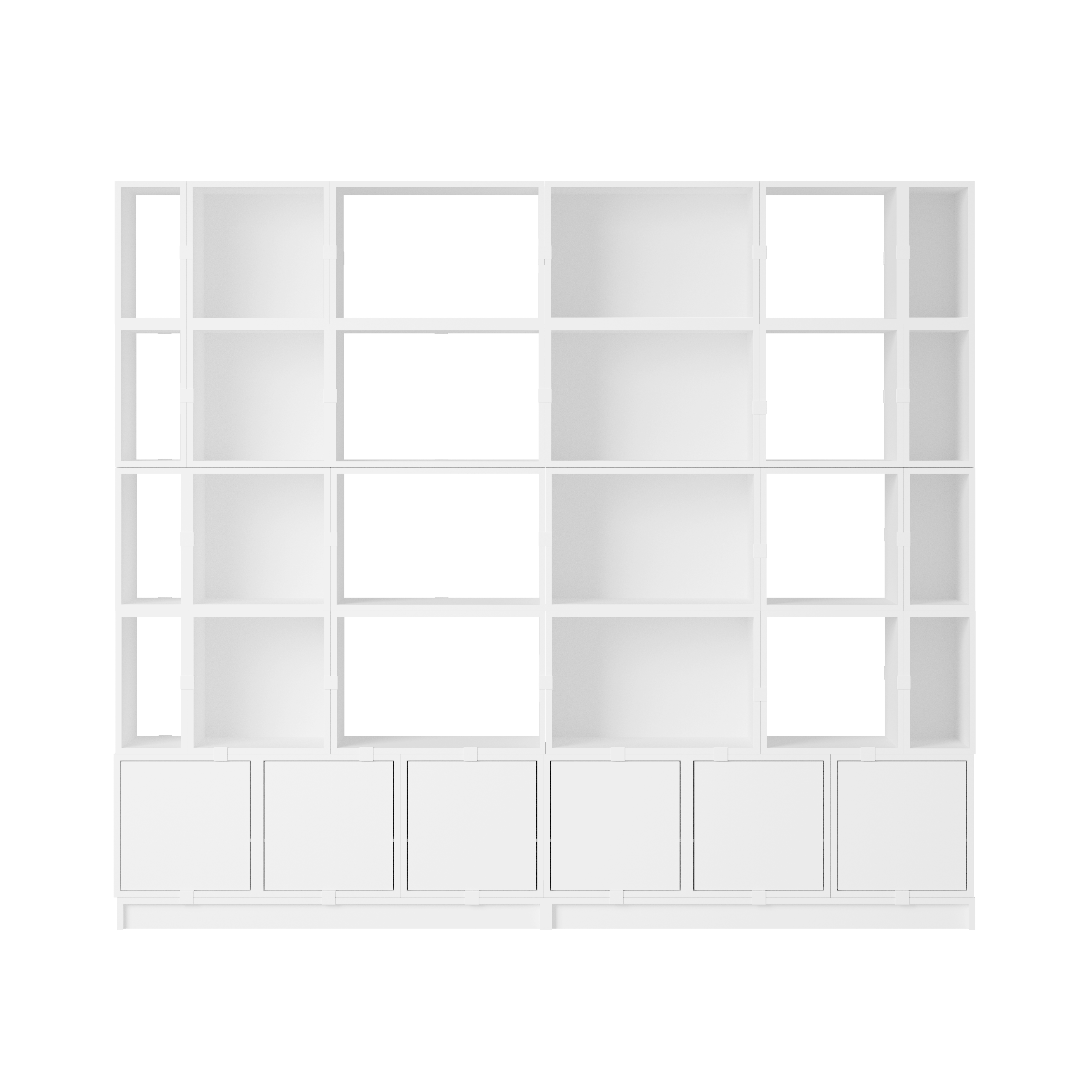 Stacked Office Storage - Configuration 1,  White,  Plinth