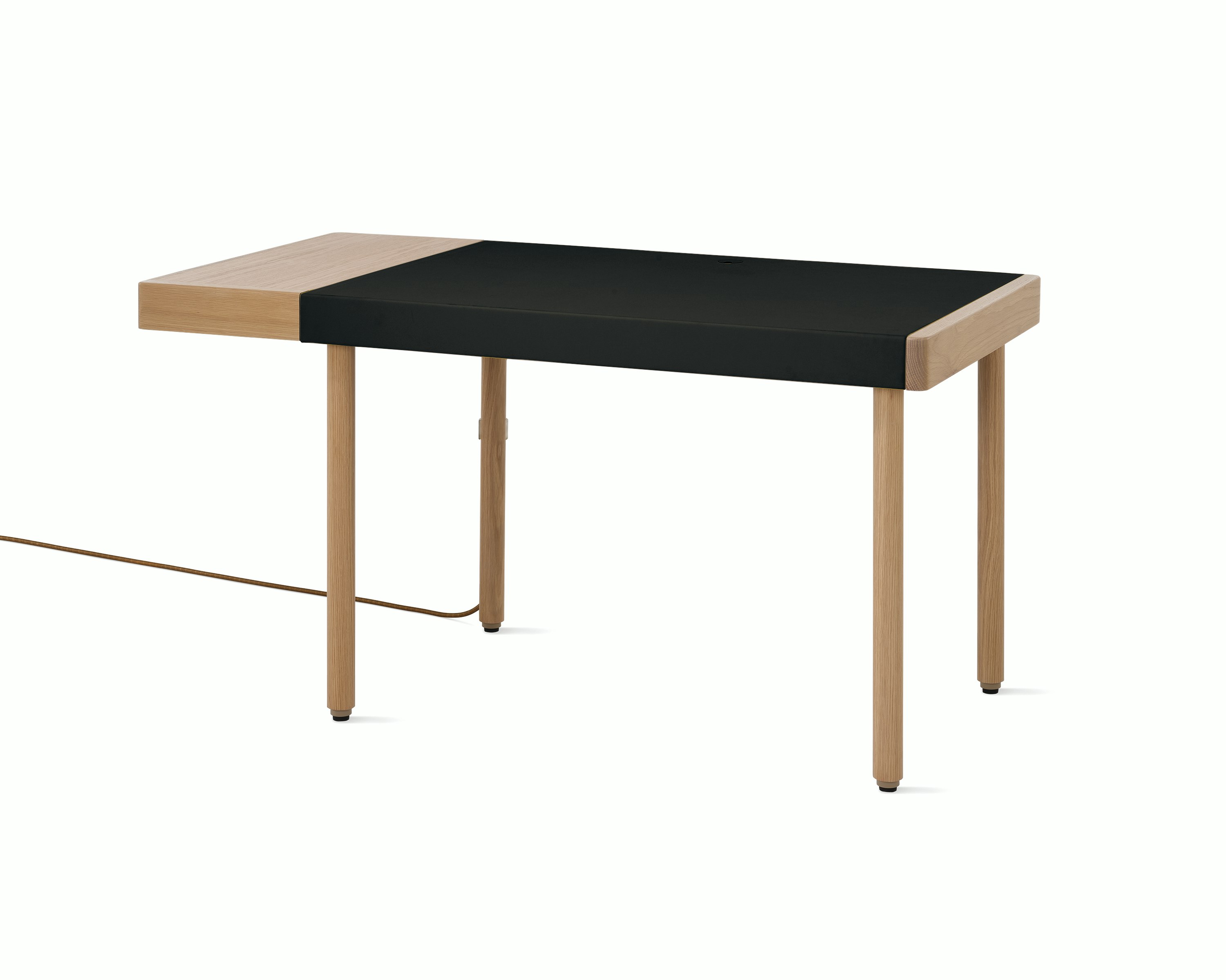 Leatherwrap Sit-to-Stand Desk, 1 Drawer Left
