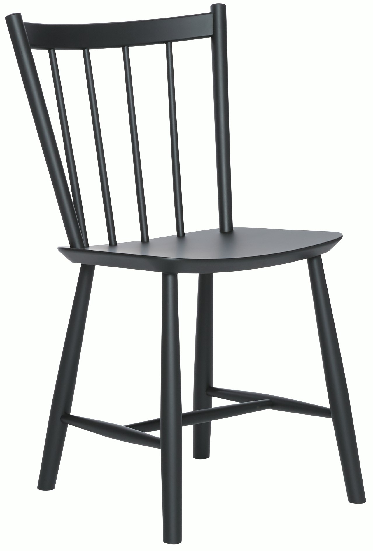 A black J 41 Side Chair viewed from an angle
