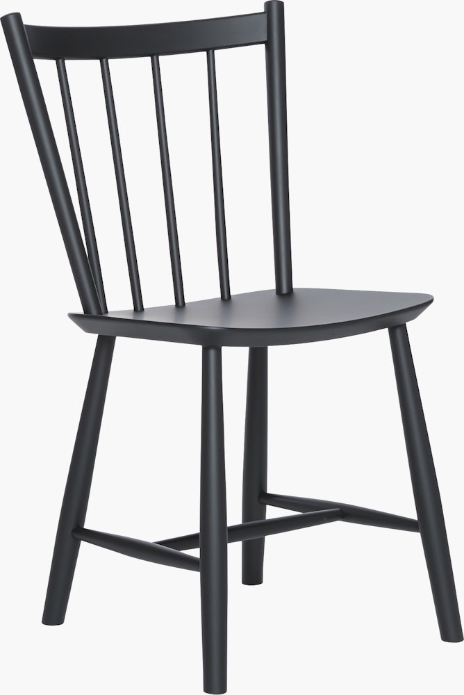 A black J 41 Side Chair viewed from an angle