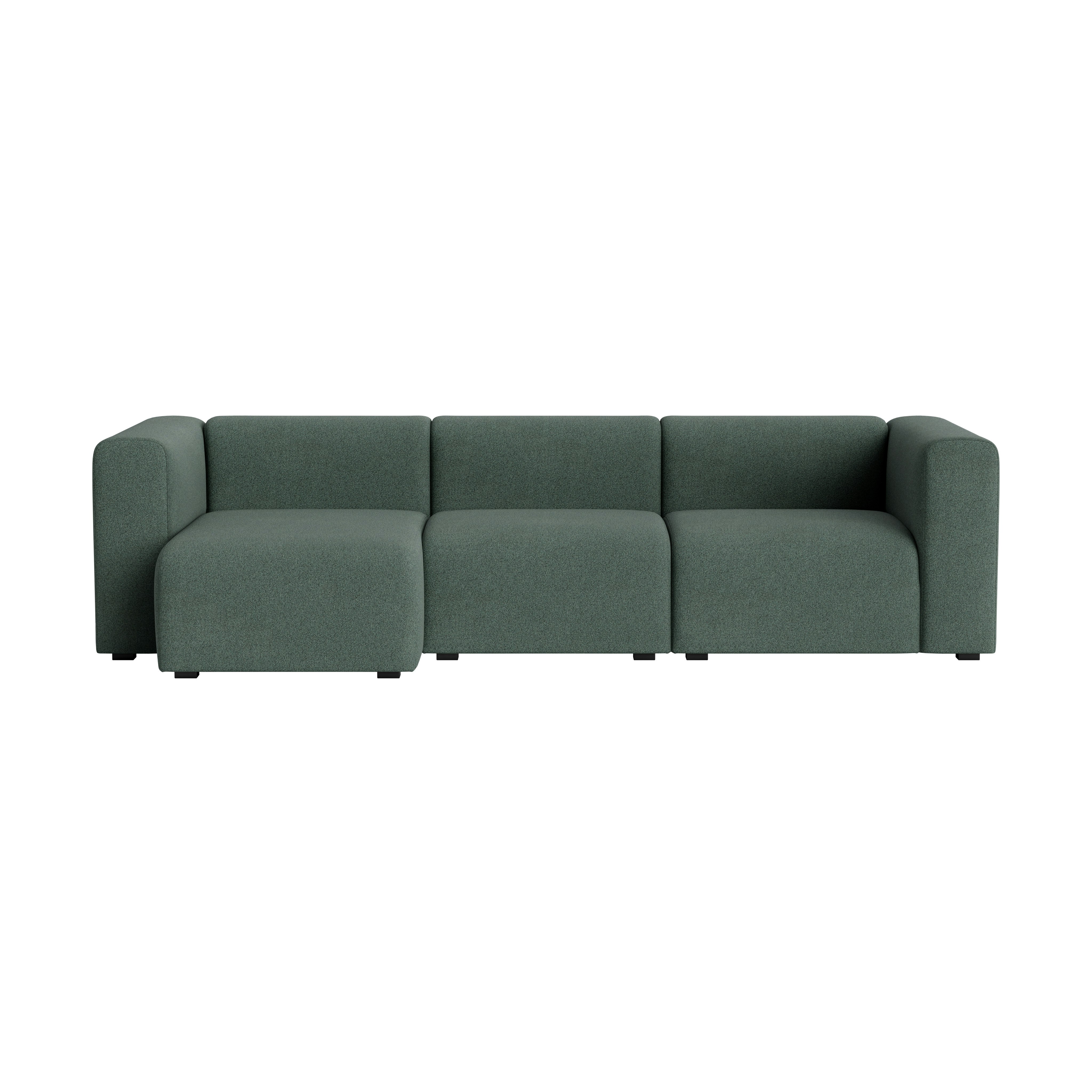 Mags Narrow Chaise Sectional - Left, Pecora, Green
