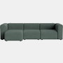Mags Narrow Chaise Sectional - Left, Pecora, Green