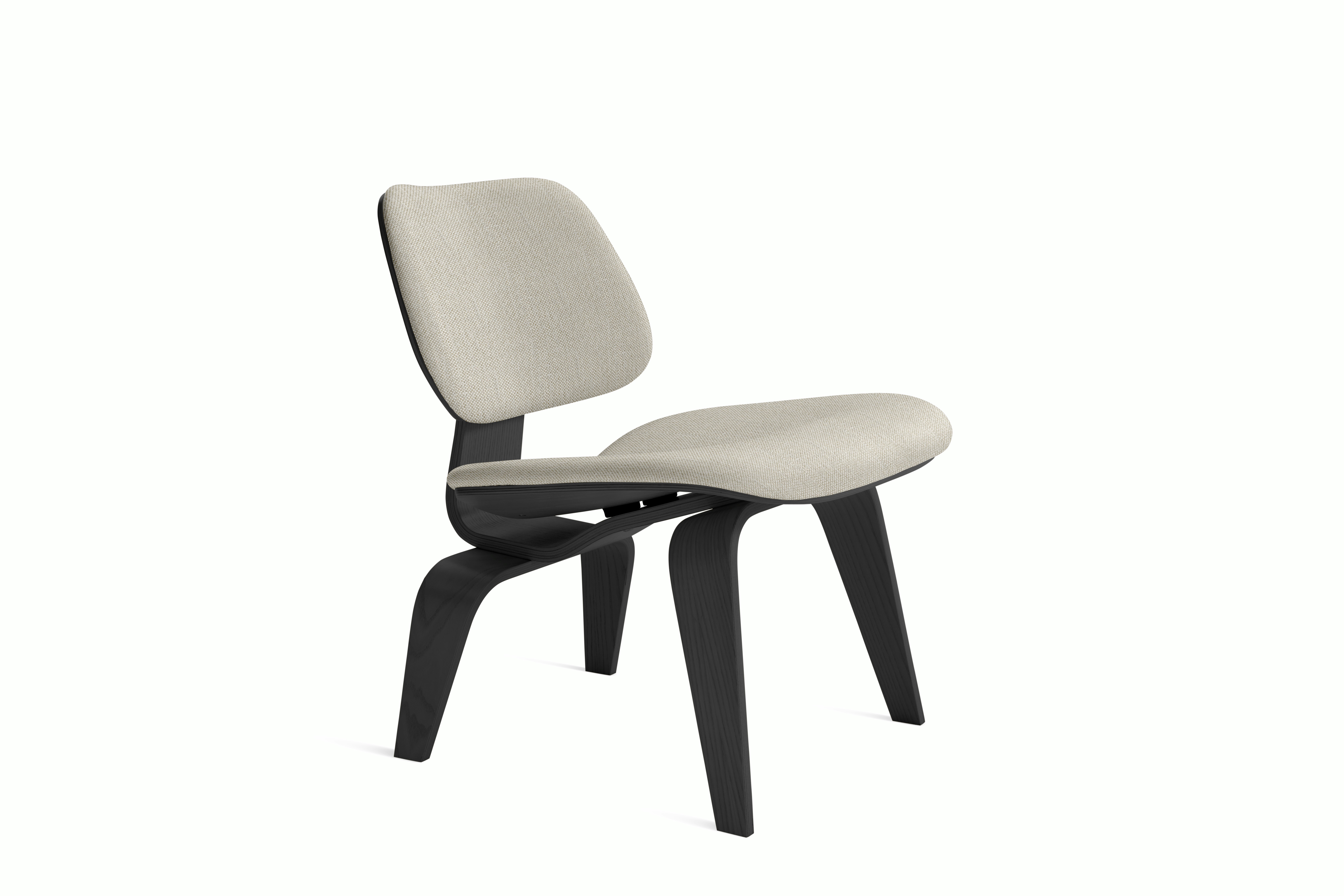 Eames Molded Plywood Lounge Chair Wood Base (LCW) - Upholstered,  Ebony,  Isa,  Plains