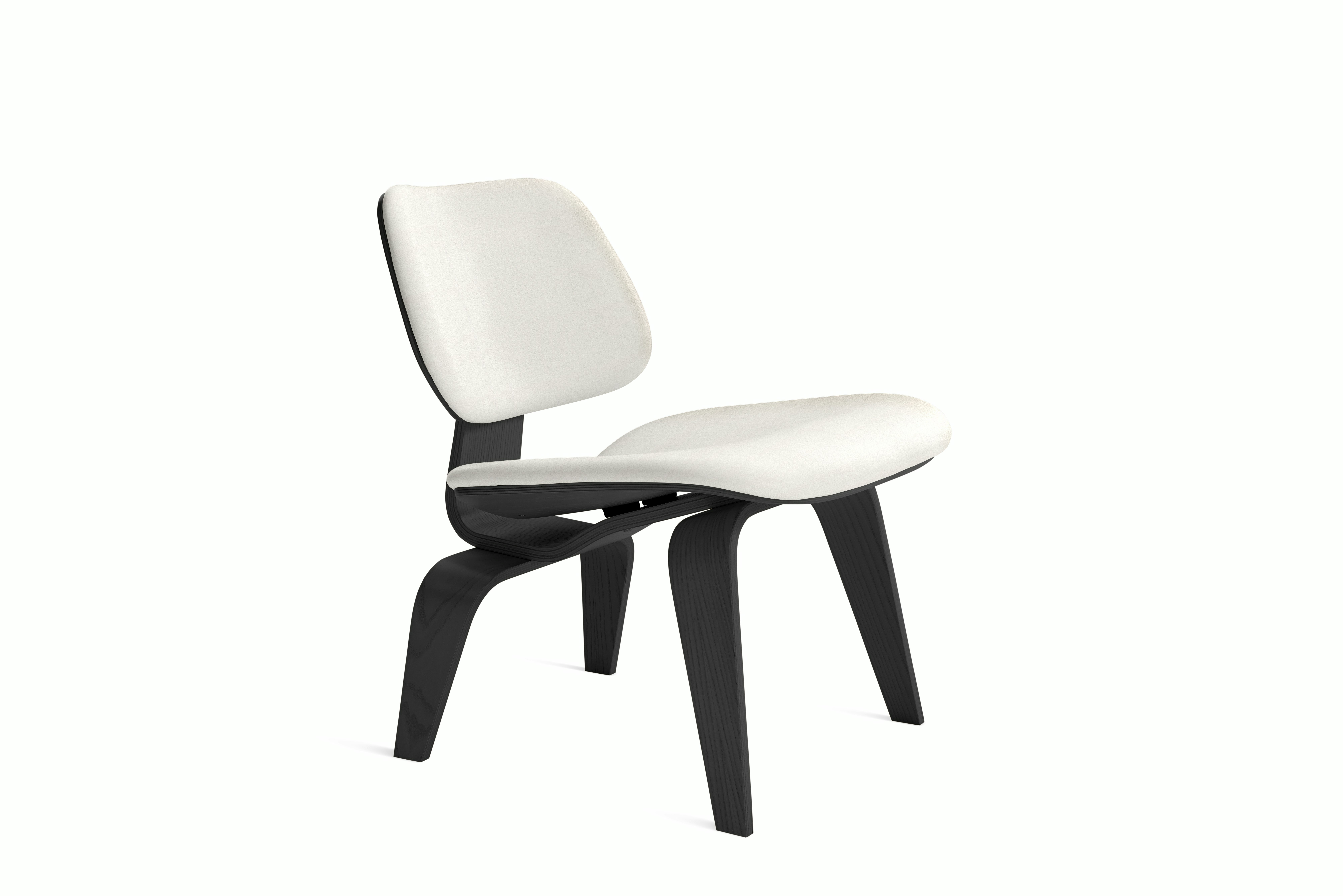 Eames Molded Plywood Lounge Chair Wood Base (LCW), Upholstered