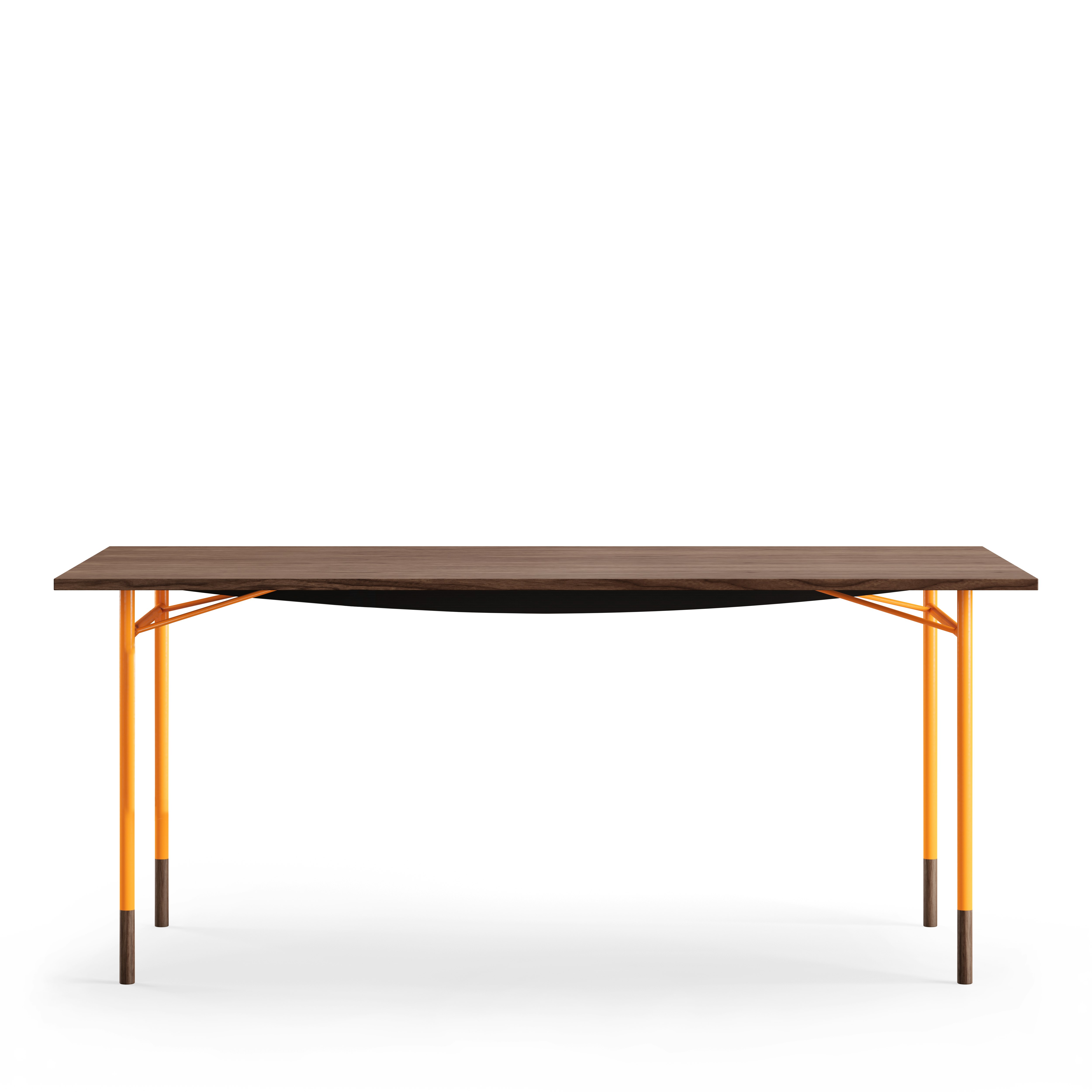 Nyhavn Desk - Walnut, Orange, Without Drawer