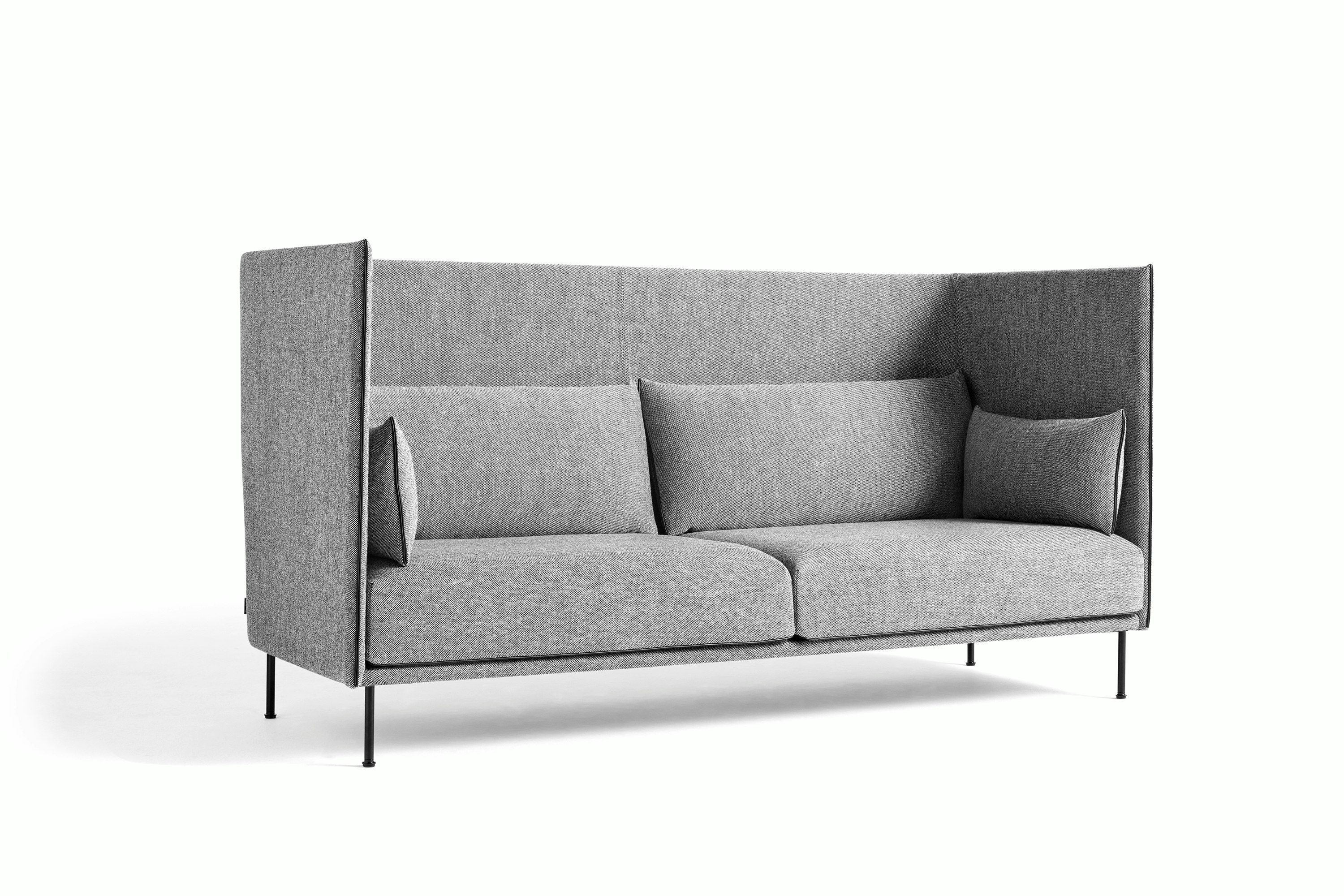 A grey high back Silhouette Sofa.